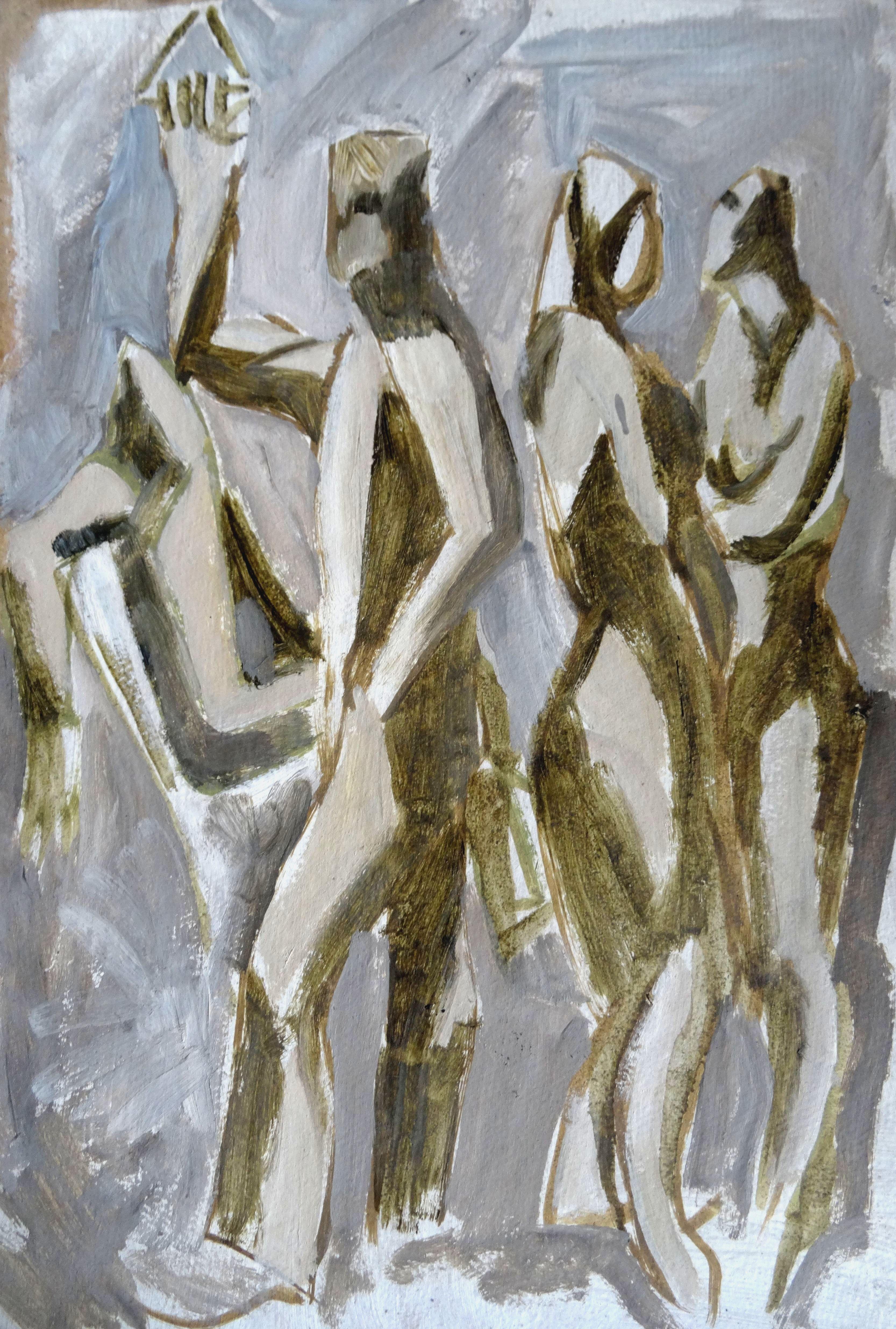 Viso solare. Bilaterale. Cartone, tempera, 53x35,5 cm - Painting di Vladimir Glushenkov 