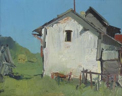 Village courtyard. 1978. Canvas, oil, 35x45 cm