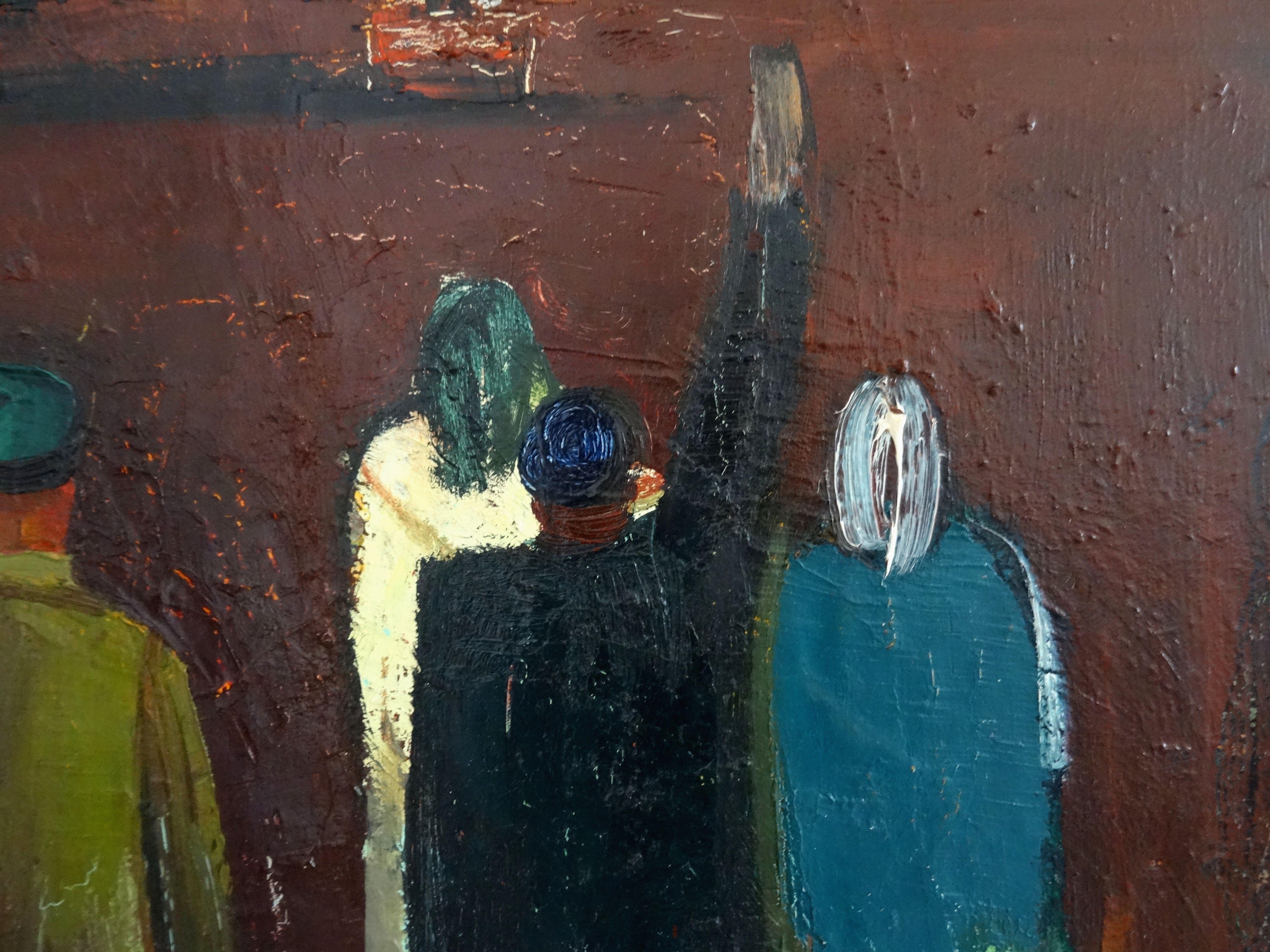 First furrow. 1980. Oil on canvas, 73x54 cm - Expressionist Painting by Aleksandr Rodin