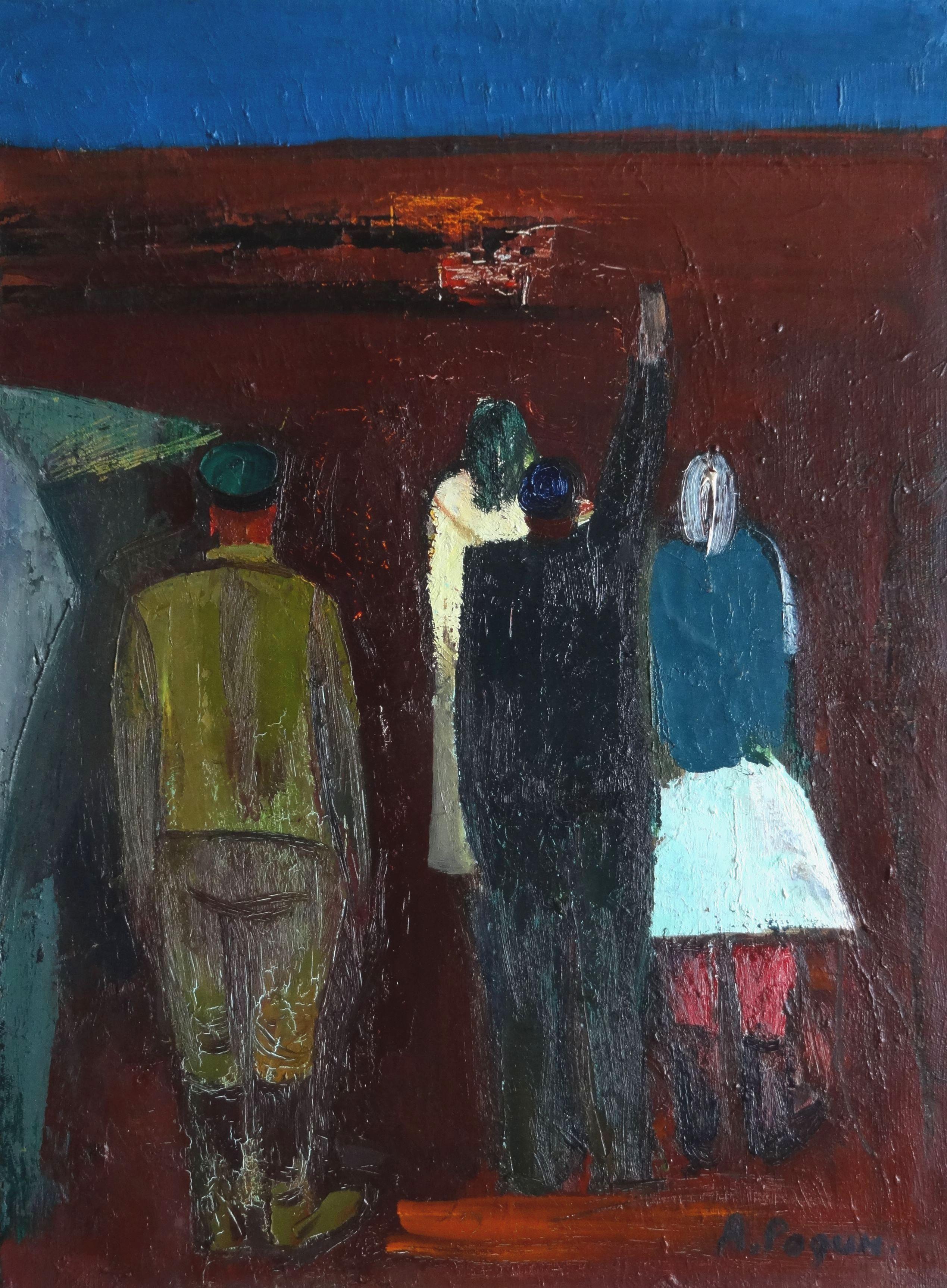 First furrow. 1980. Oil on canvas, 73x54 cm For Sale 2