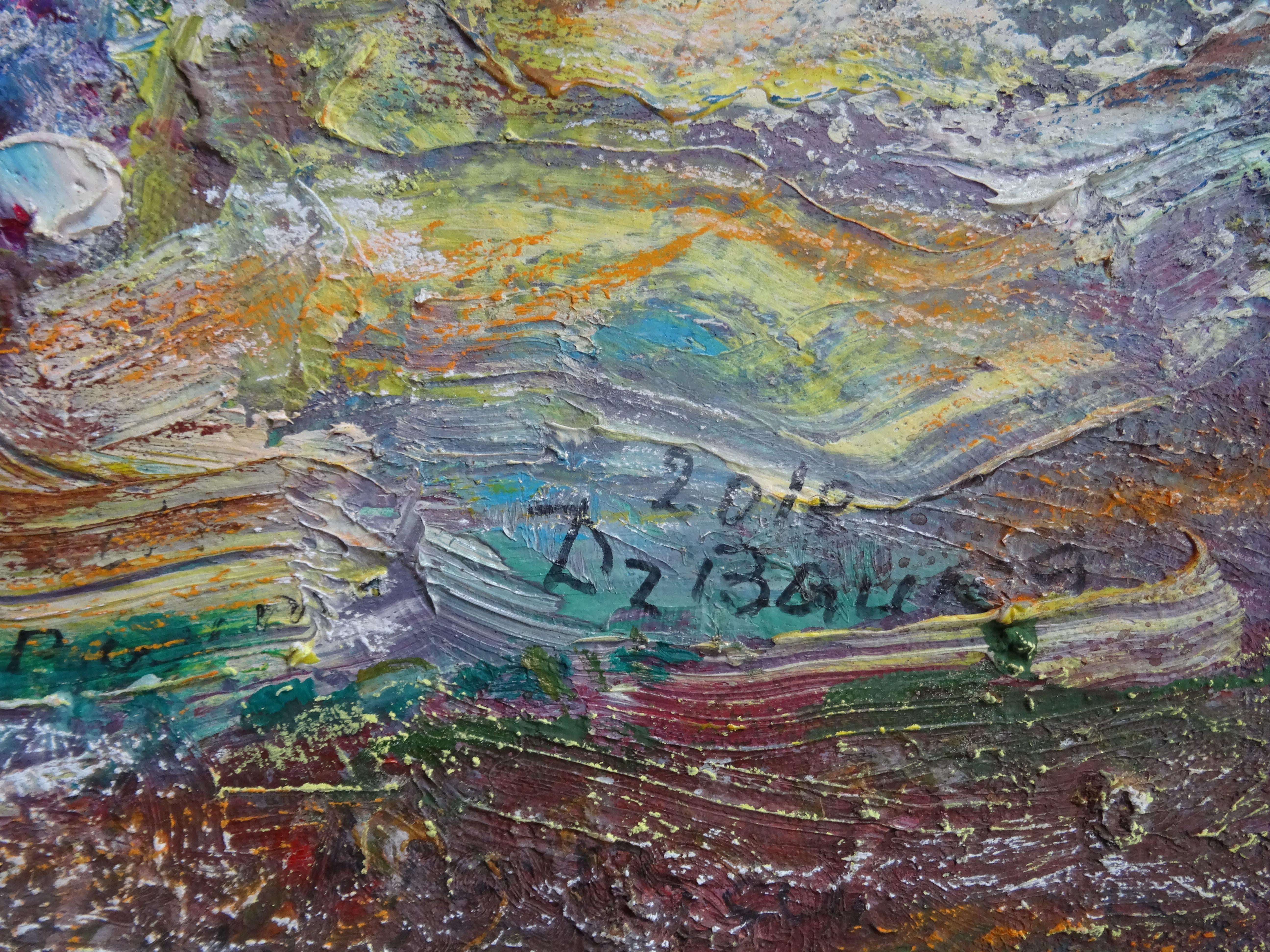 Lilla. 2018, tecnica mista su tela, 60x69,5 cm - Still-Life Painting Grigio di Dzidra Bauma