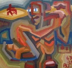 Running. 1967. Double-sided, cardboard, tempera, 37.5x39 cm