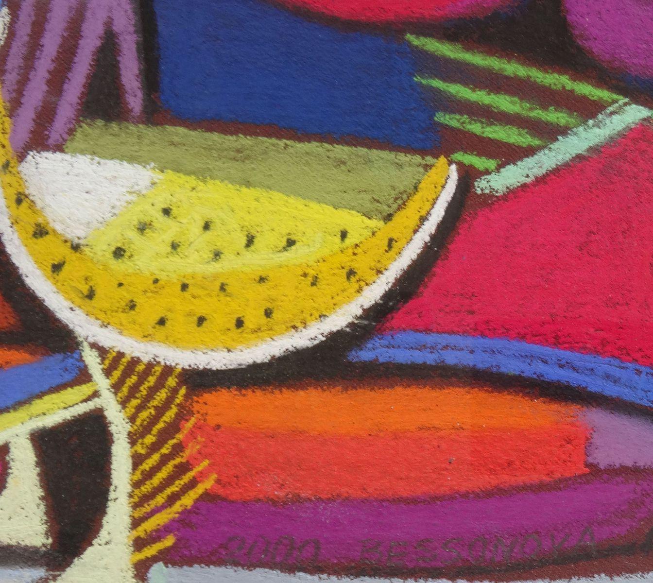 Clessidra. 2000. Carta, pastello, 36x37 cm - Figurative Painting Marrone di Natalia Bessonova 