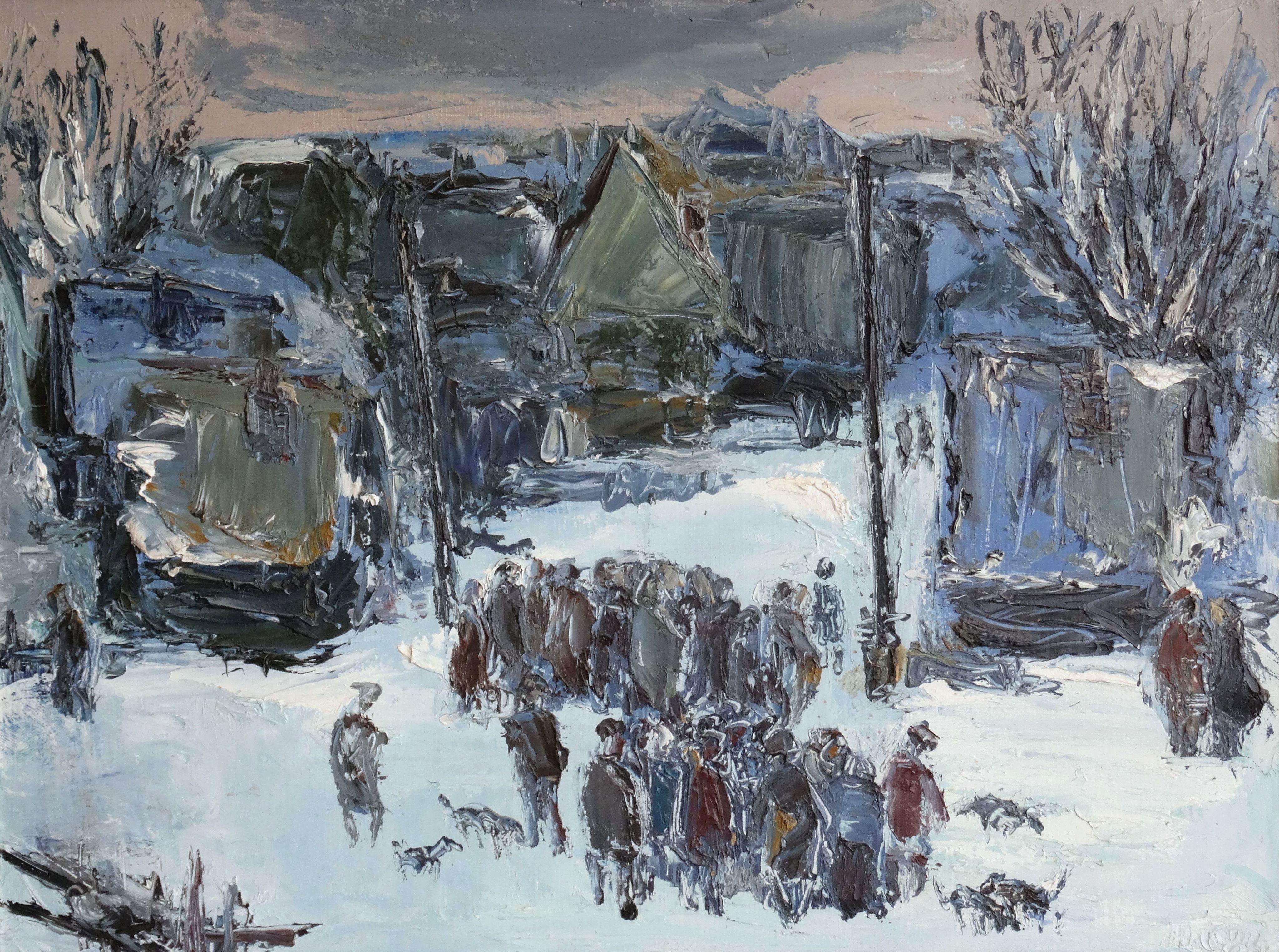 Landscape Painting Anatoly Slepyshev - Paysage d'hiver. 1984, toile, huile, 60x80 cm