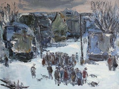 Vintage Winter landscape. 1984, canvas, oil, 60x80 cm