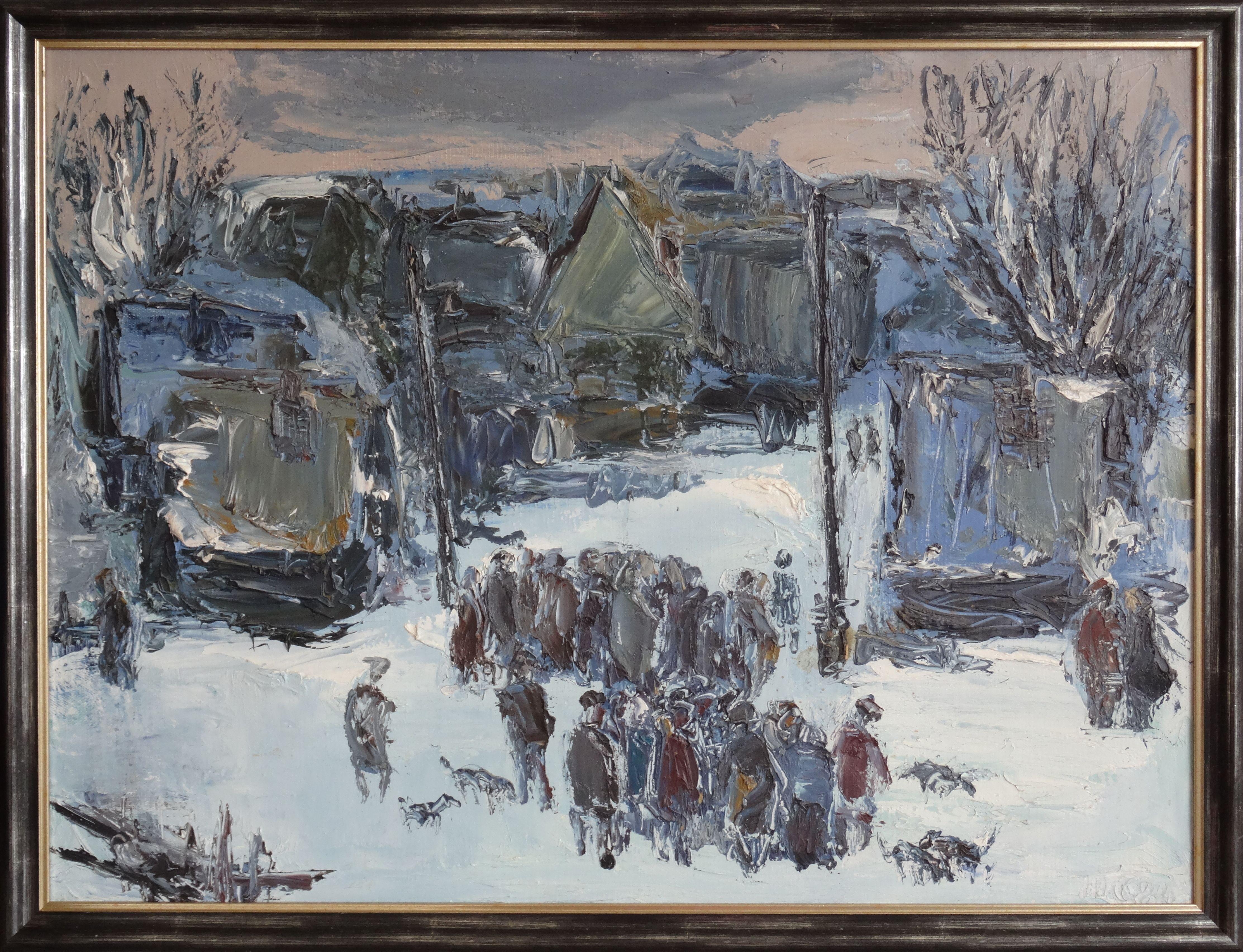 Paysage d'hiver. 1984, toile, huile, 60x80 cm - Painting de Anatoly Slepyshev