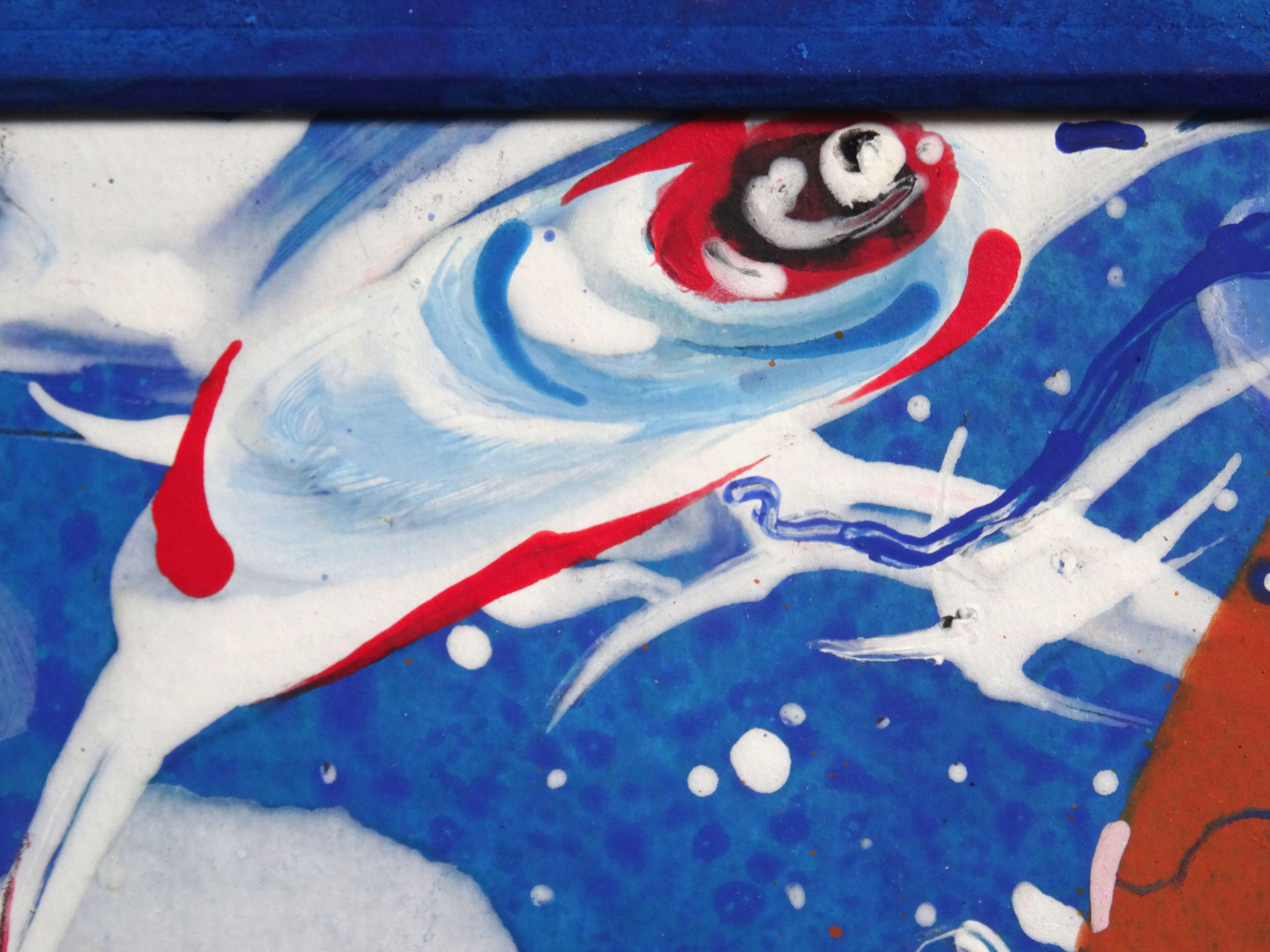 Vers l'avenir. 2016. carton, technique de l'auteur, 21x27 cm
Composition avec des créatures rouges sur le bleu

Ivars Zaikins (1942-2017)

Zaikins Ivars - un artiste. Il est né en 1942. Pendant la période de l'Union soviétique, il a travaillé comme