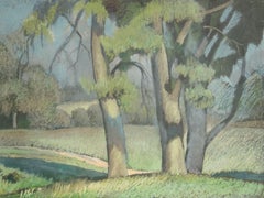 Summer sunny landscape. 1985. Paper, pastel, 29x36 cm