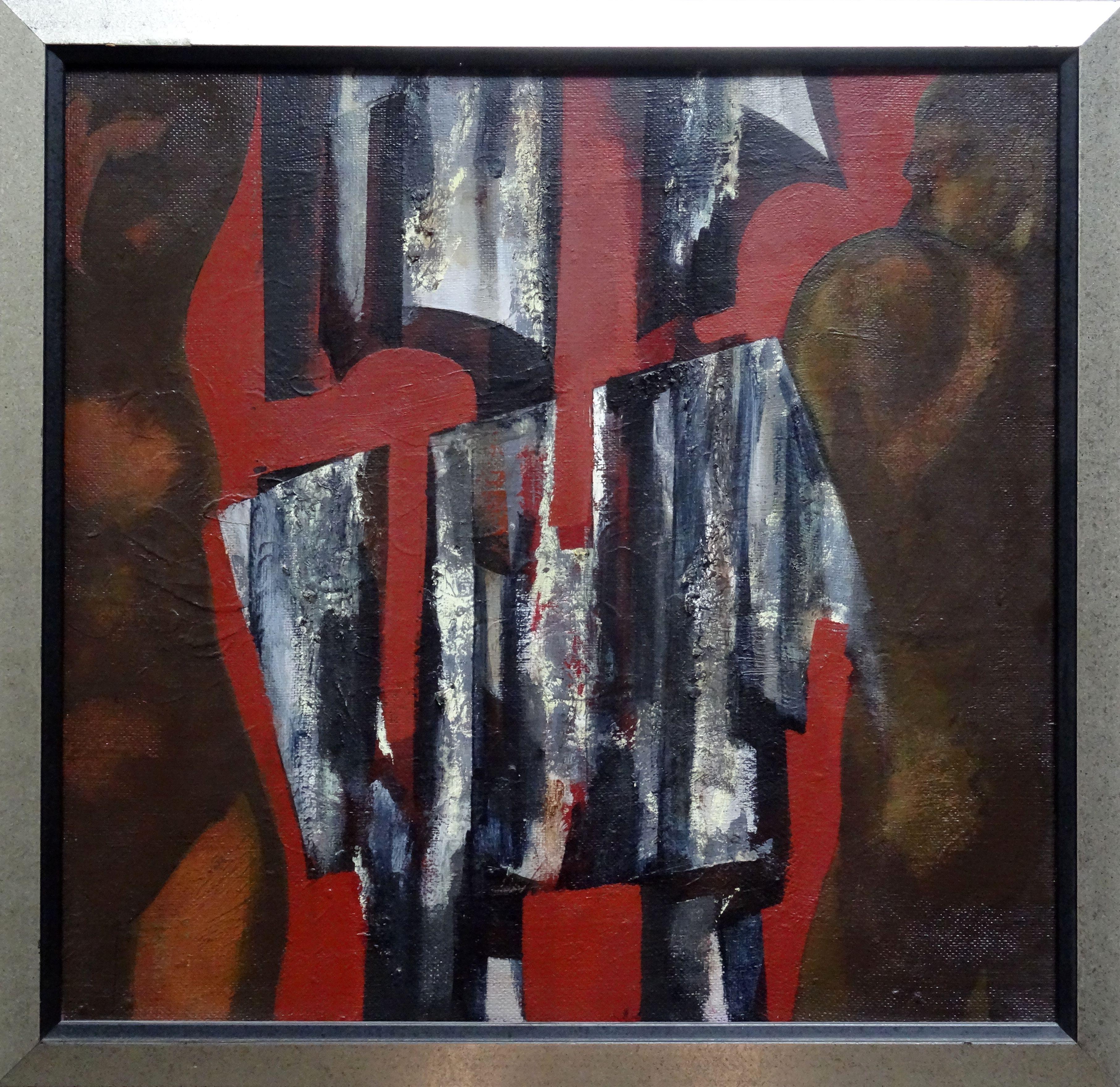 Due. 1997. Olio su cartone, 55x55 cm - Painting di Janis Zemitis