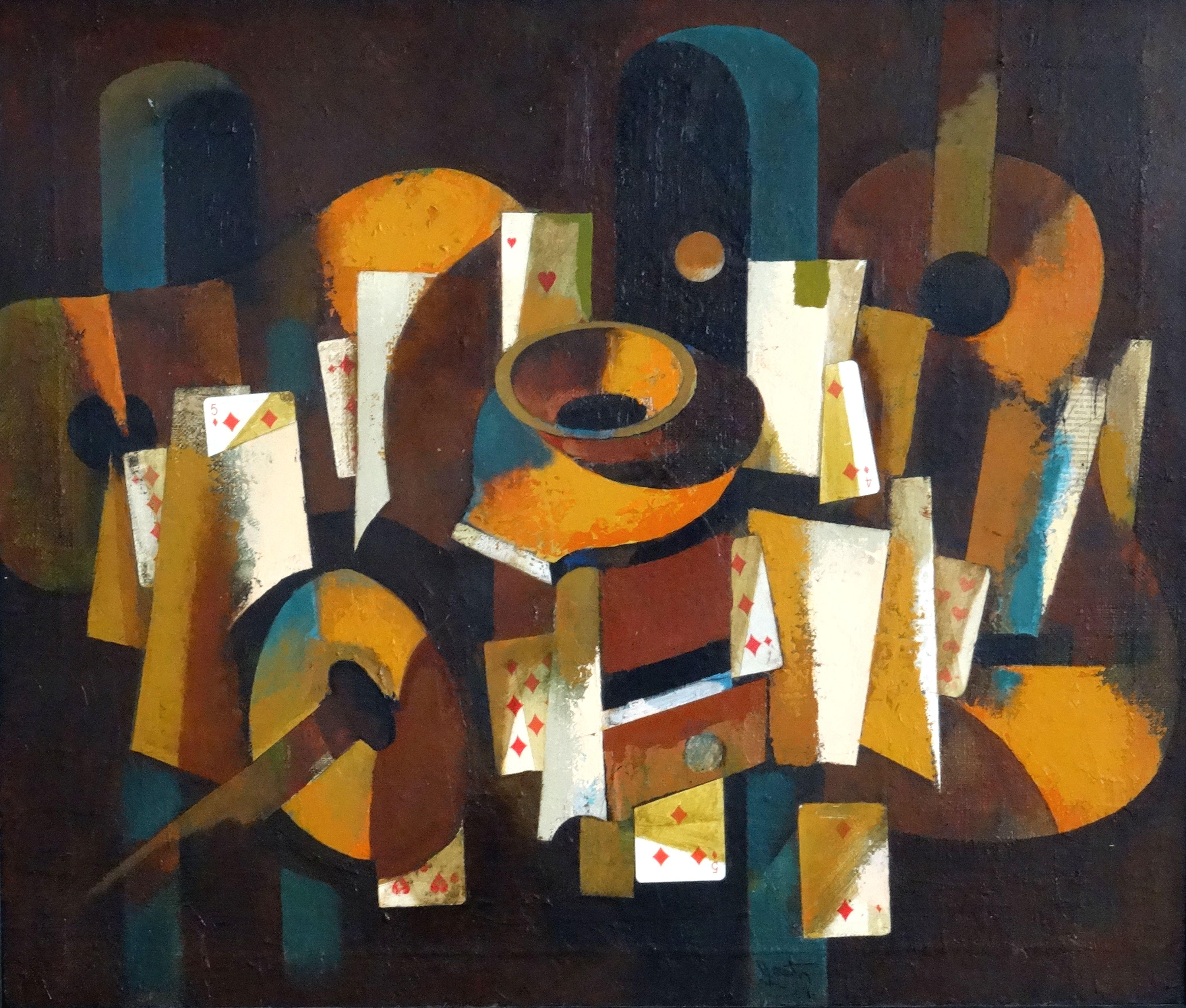 Janis Zemitis Abstract Painting - Nocturne. 2004, oil on canvas, 67x79 cm