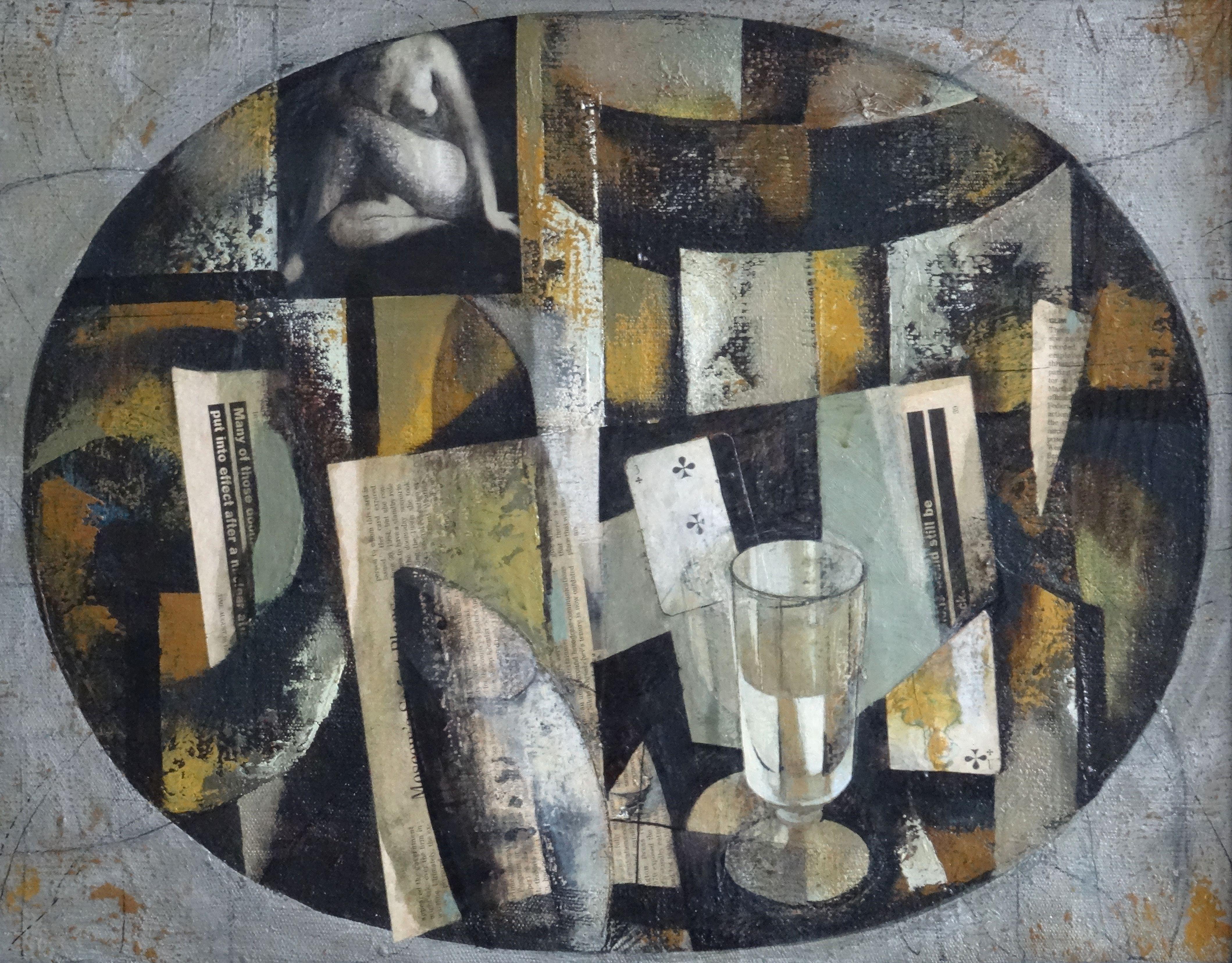 Motive. 1998, oil on canvas, 42x53 cm - Painting by Janis Zemitis