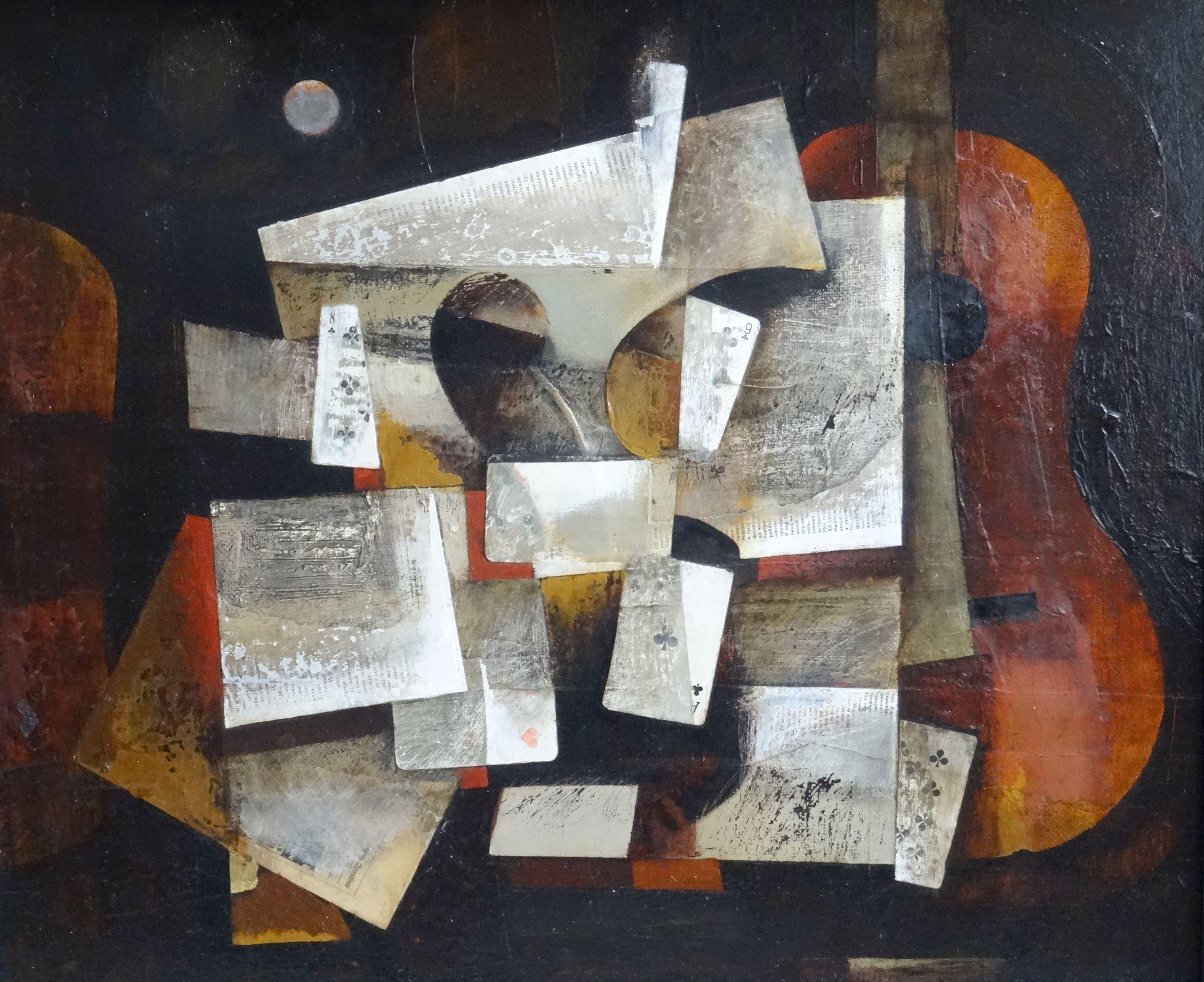 Janis Zemitis Still-Life Painting - In the circle of light. 1999, oil on cardboard, 57 x 69 cm  