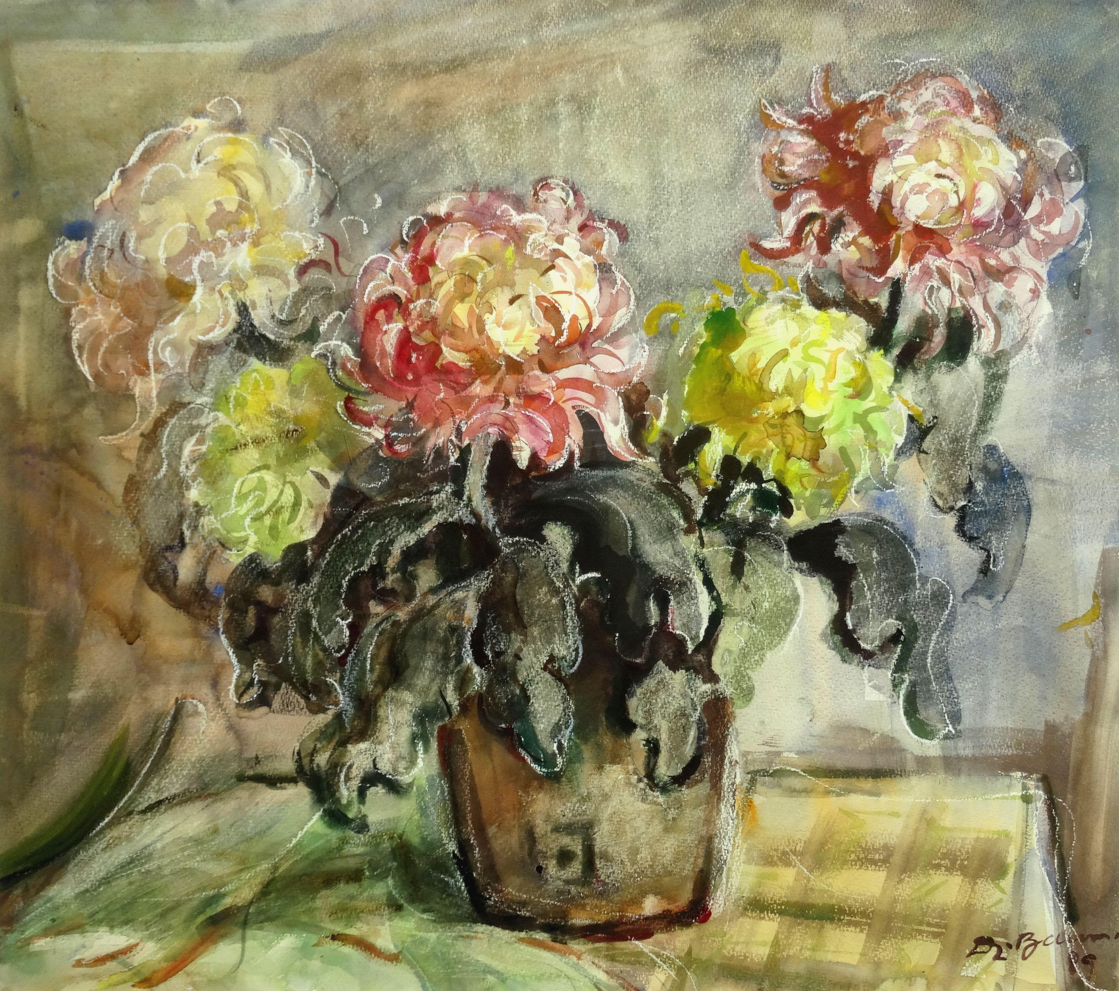 Still life with peonies. 1989, paper, watercolor, 62x70 cm