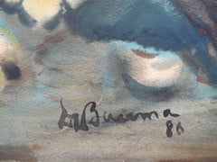 Stillleben mit Blumen. 1986. Papier, Aquarell, 61,5 x86 cm