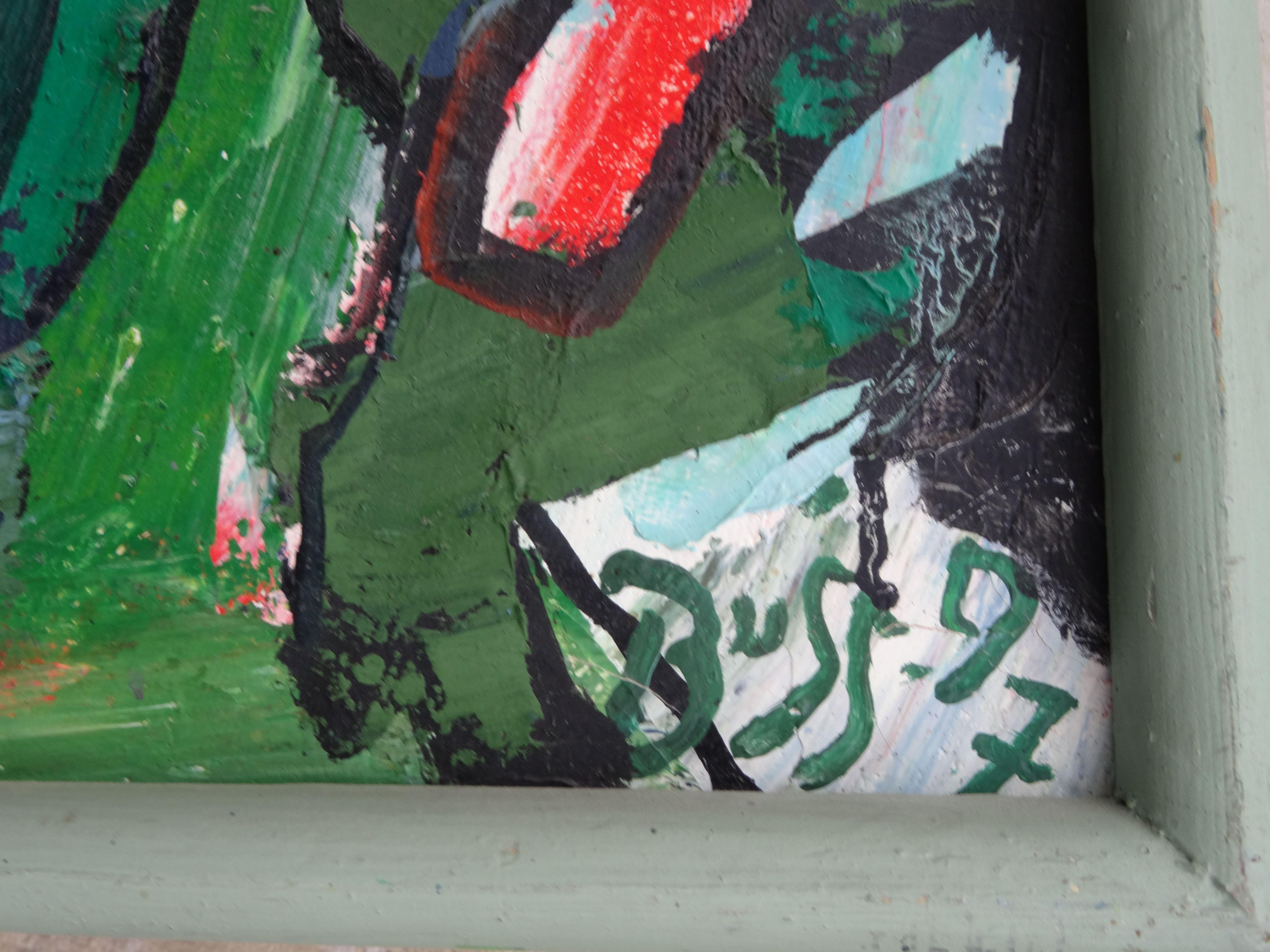 Flores. 1997. Óleo sobre lienzo, 60x45 cm - Still-Life Painting Gris de Valdis Bush