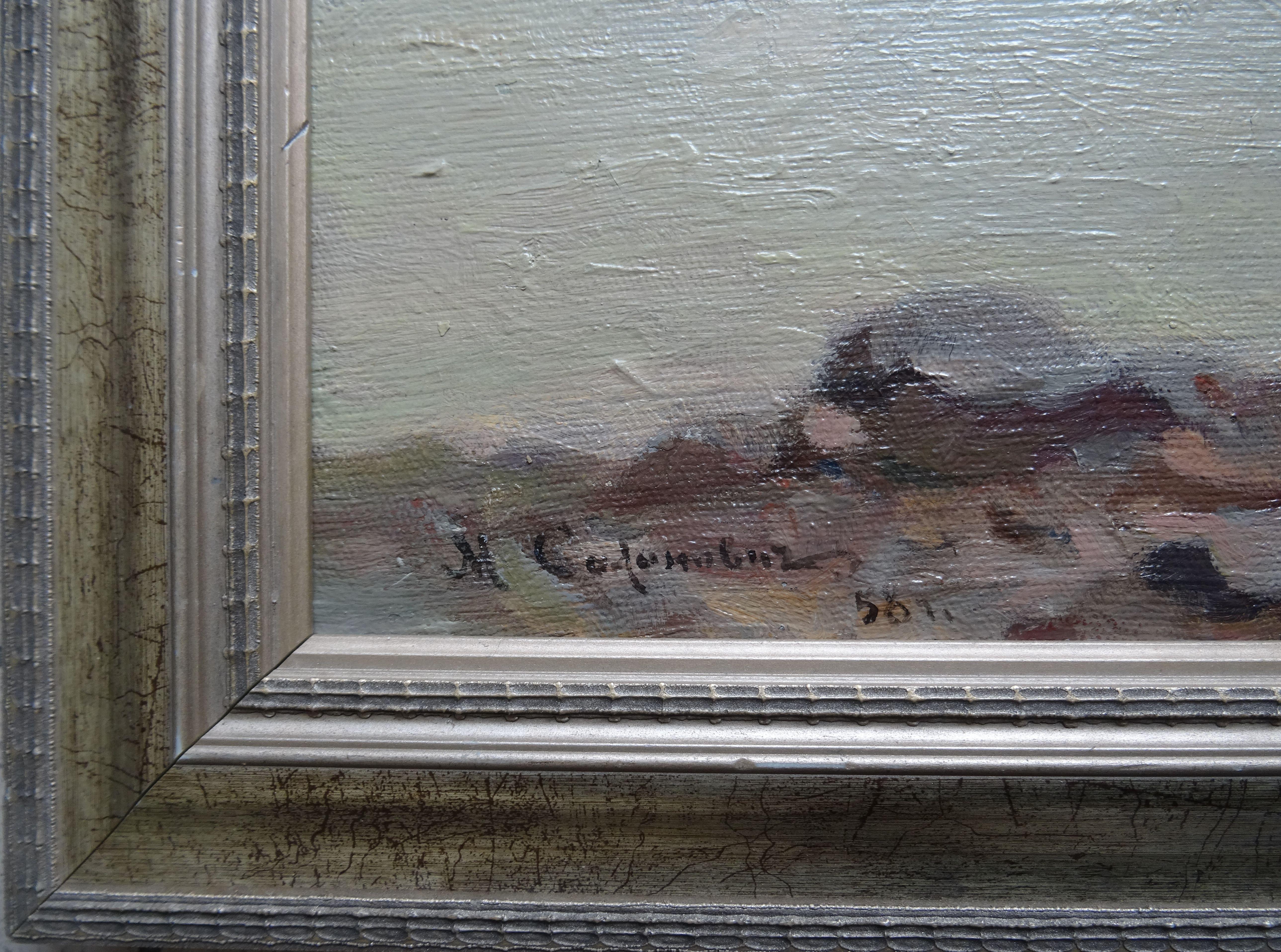 Costa del mare. 1958, tela, olio, 50x70 cm - Landscape Painting Grigio di M. Sofonovich