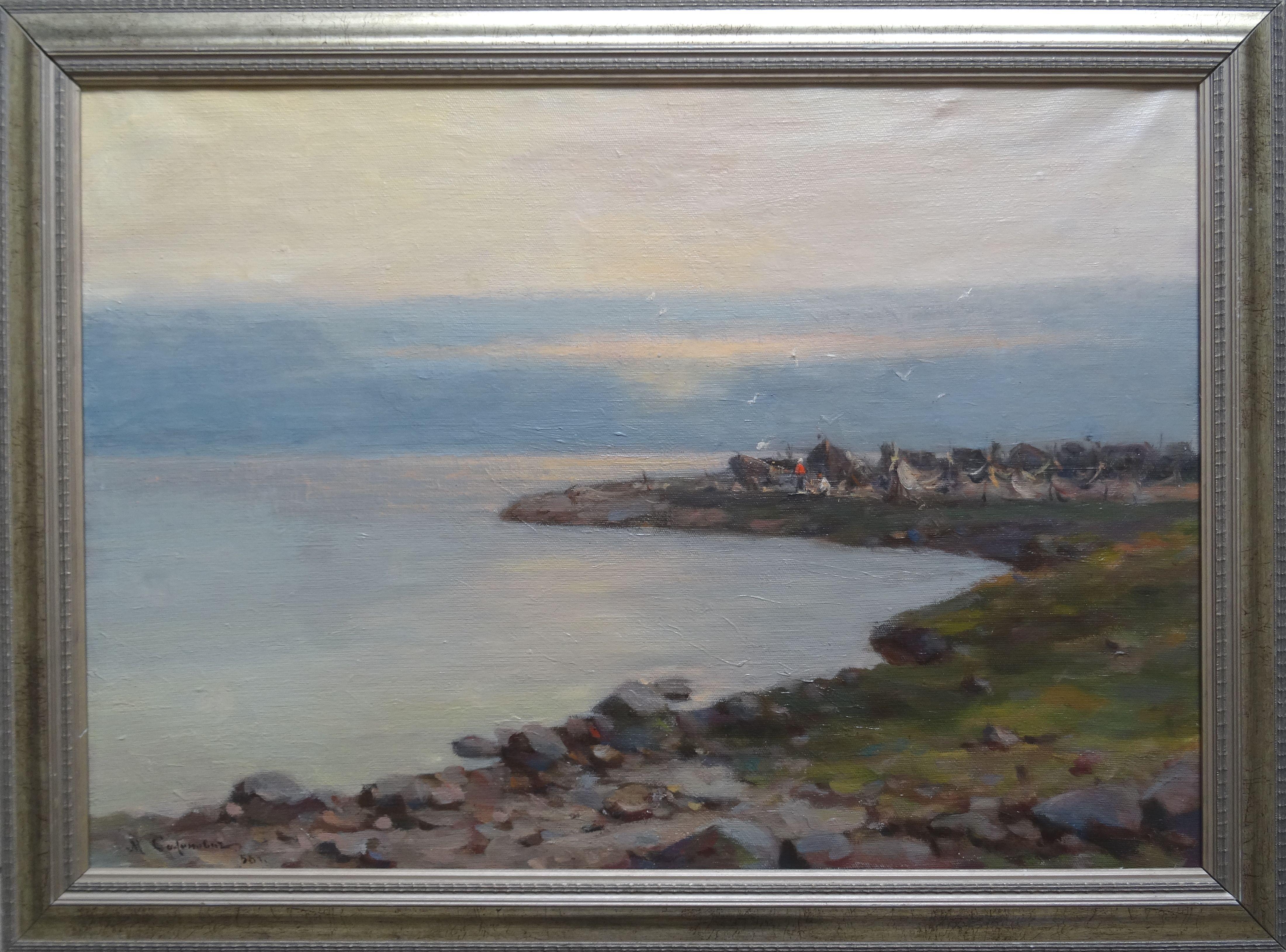 Costa del mare. 1958, tela, olio, 50x70 cm - Painting di M. Sofonovich