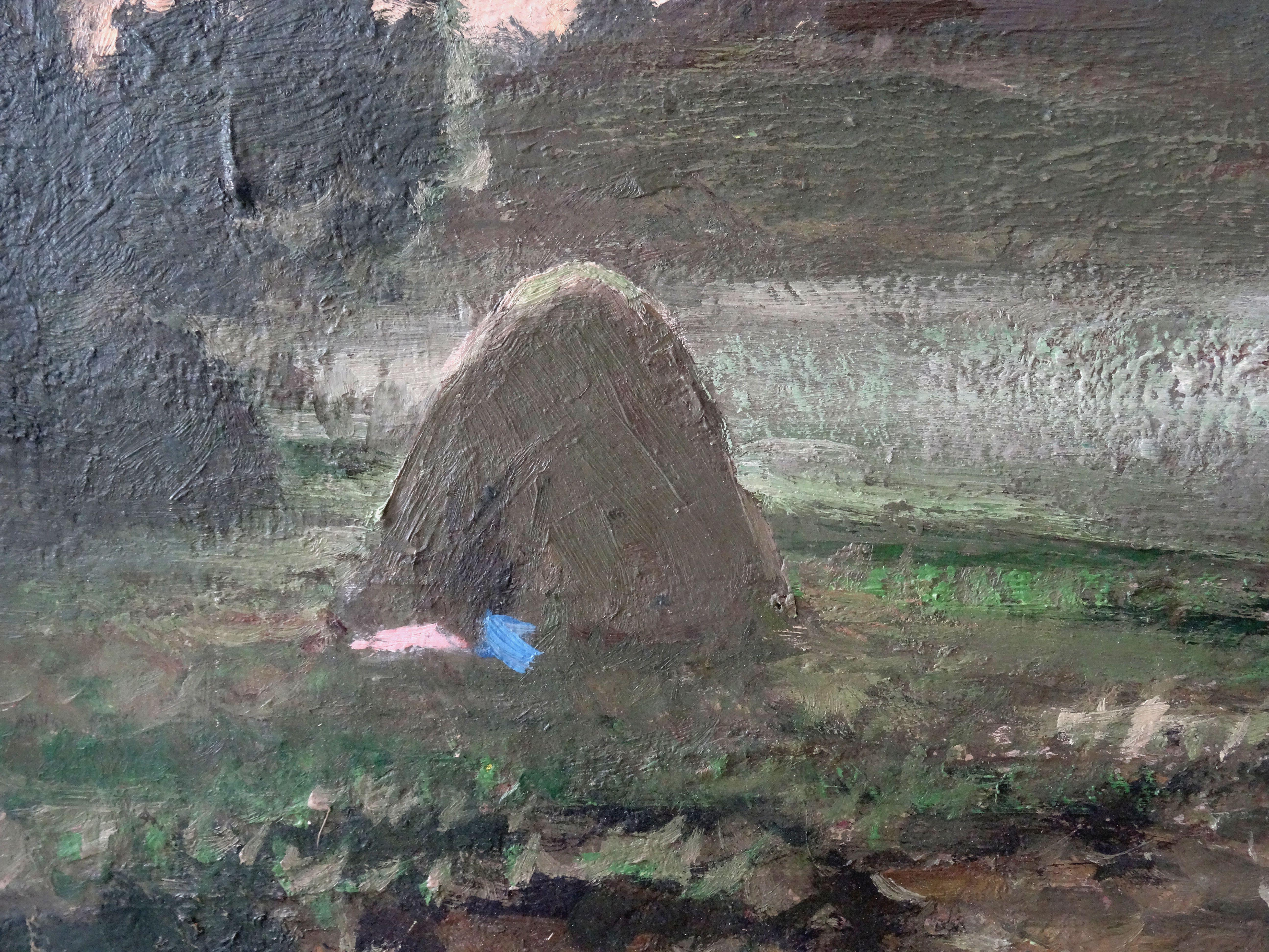 Morning fog. 1975, Karton, Öl, 49x69 cm (Realismus), Painting, von Alfejs Bromults