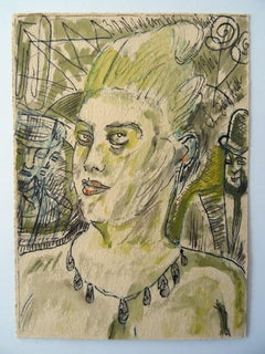 At night. 1961. Paper, mixed media, 14x10 cm