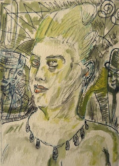 Di notte. 1961. Carta, tecnica mista, 14x10 cm