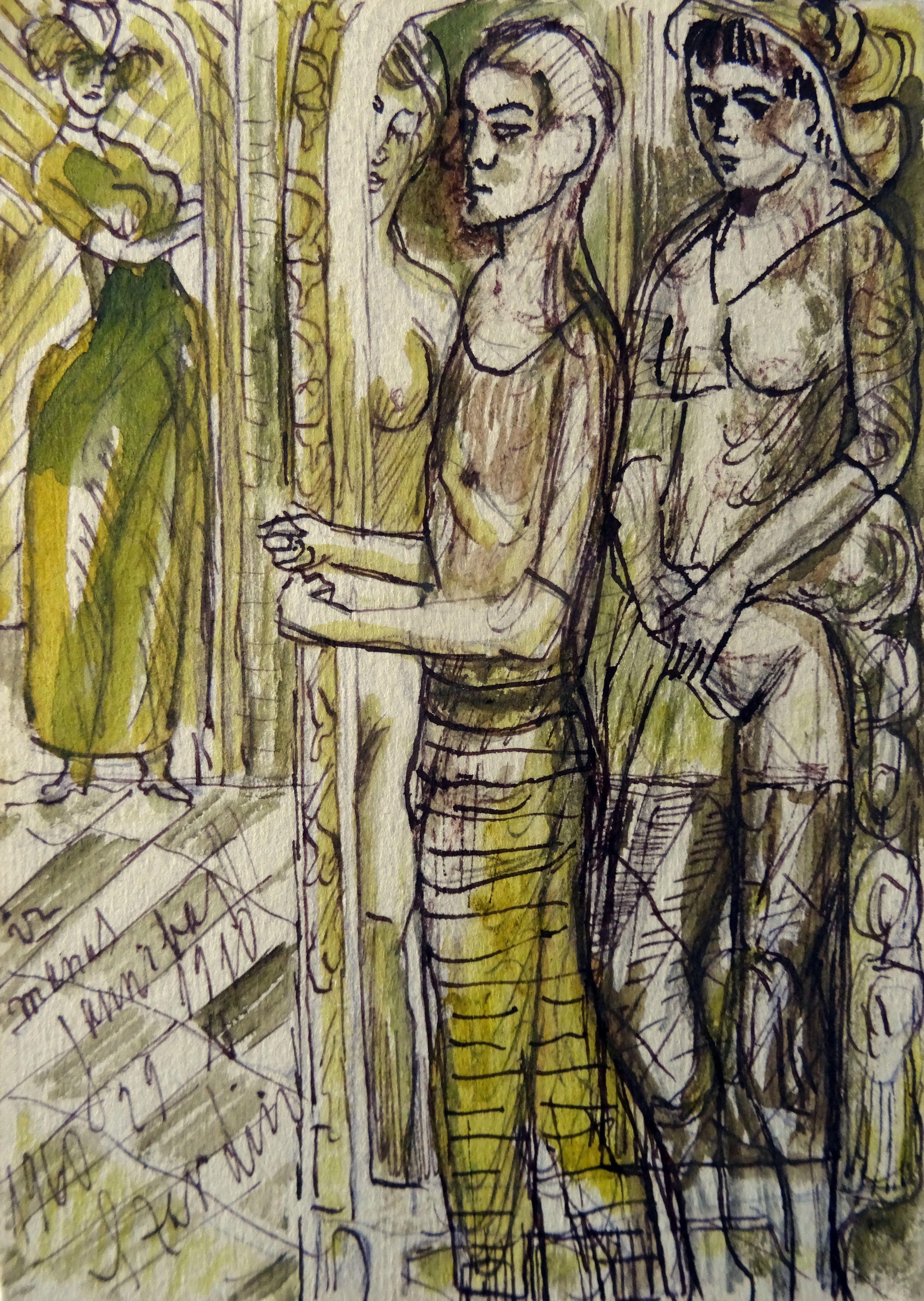 Giovani. 1961. Carta, tecnica mista, 14x10 cm