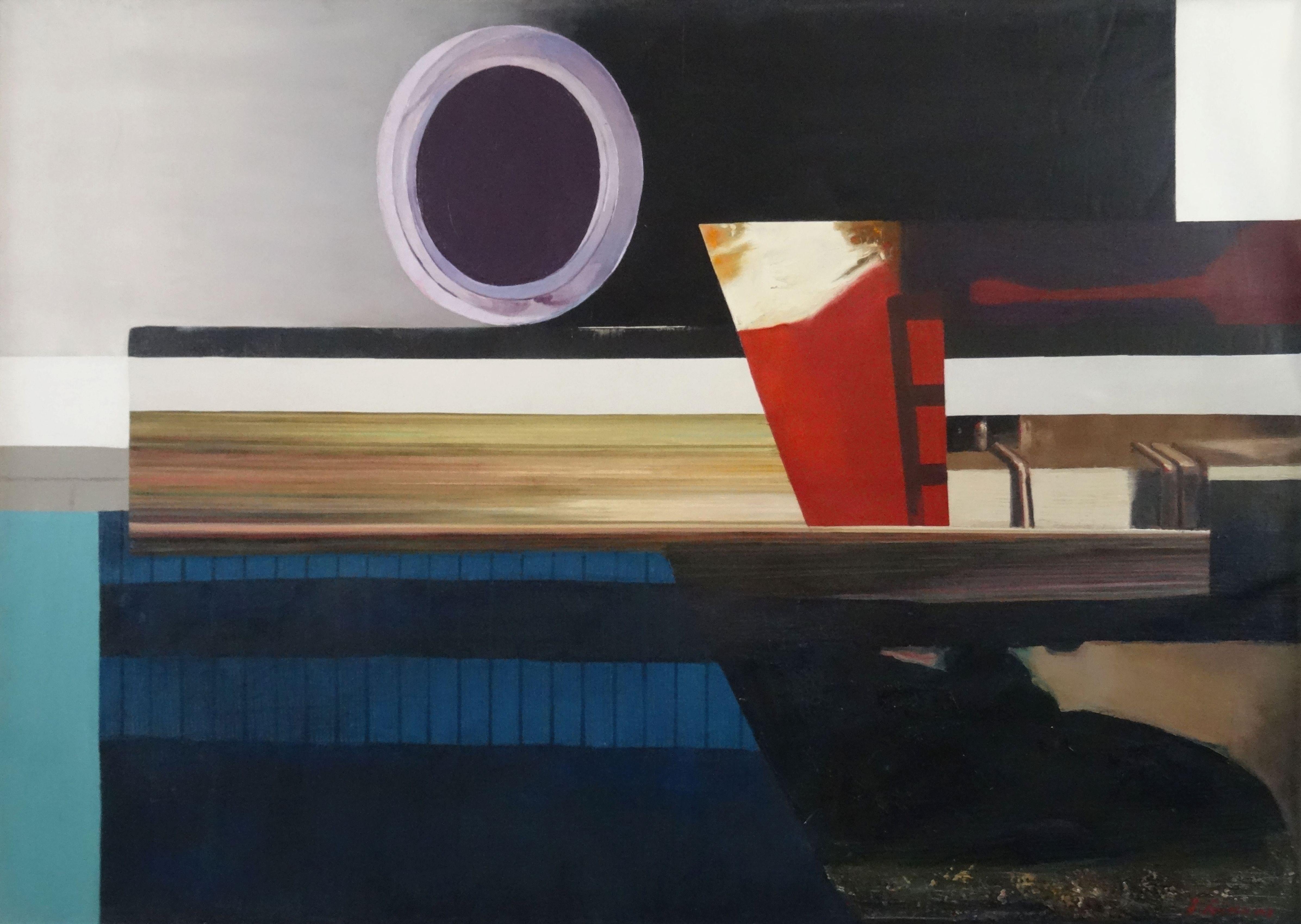 Juris Soikans  Abstract Painting – Magic Realism 40/78. 1978, Öl auf Leinwand, 100x140 cm