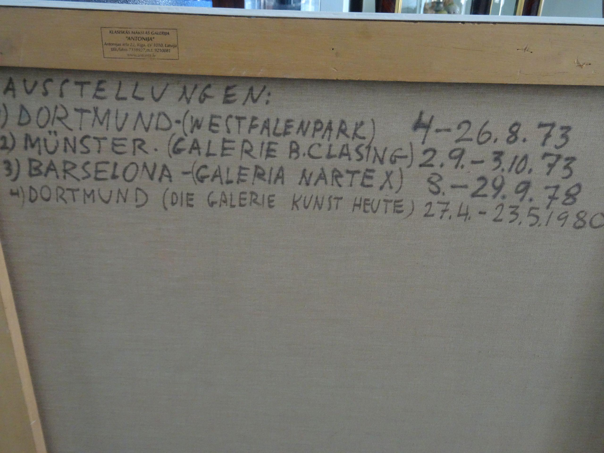 Realismo magico 22/73. 1973., olio su tela, 100 x 140 cm

JURIS SOIKANS
(1920-1995)

1990.  Membro dell'Unione degli Artisti, Lettonia
1989.  Docente in visita presso l'Accademia d'Arte Lettone (lezioni sull'Estetica Cibernetica), professore,