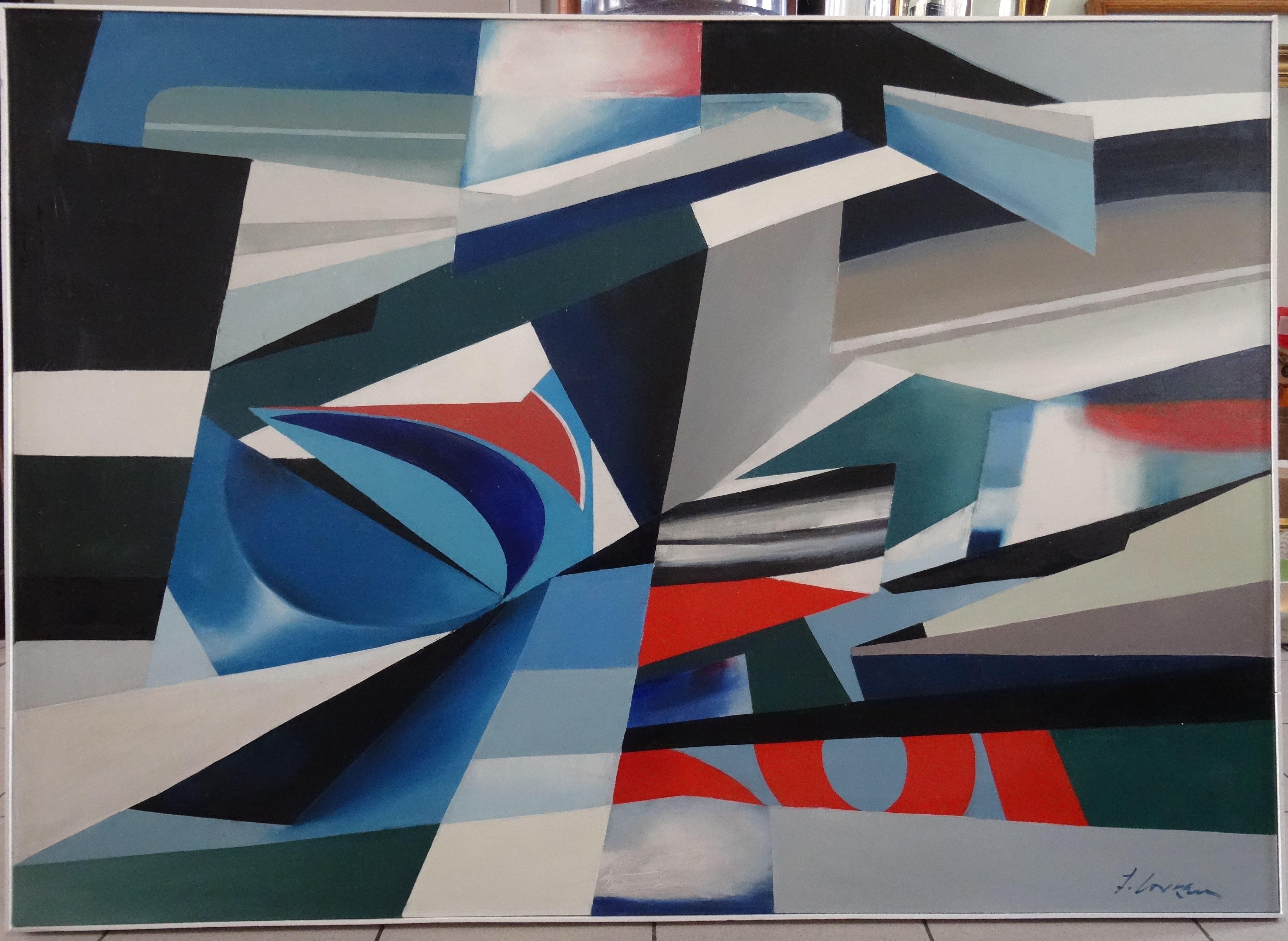 Realismo magico 22/73. 1973., olio su tela, 100 x 140 cm in vendita 3