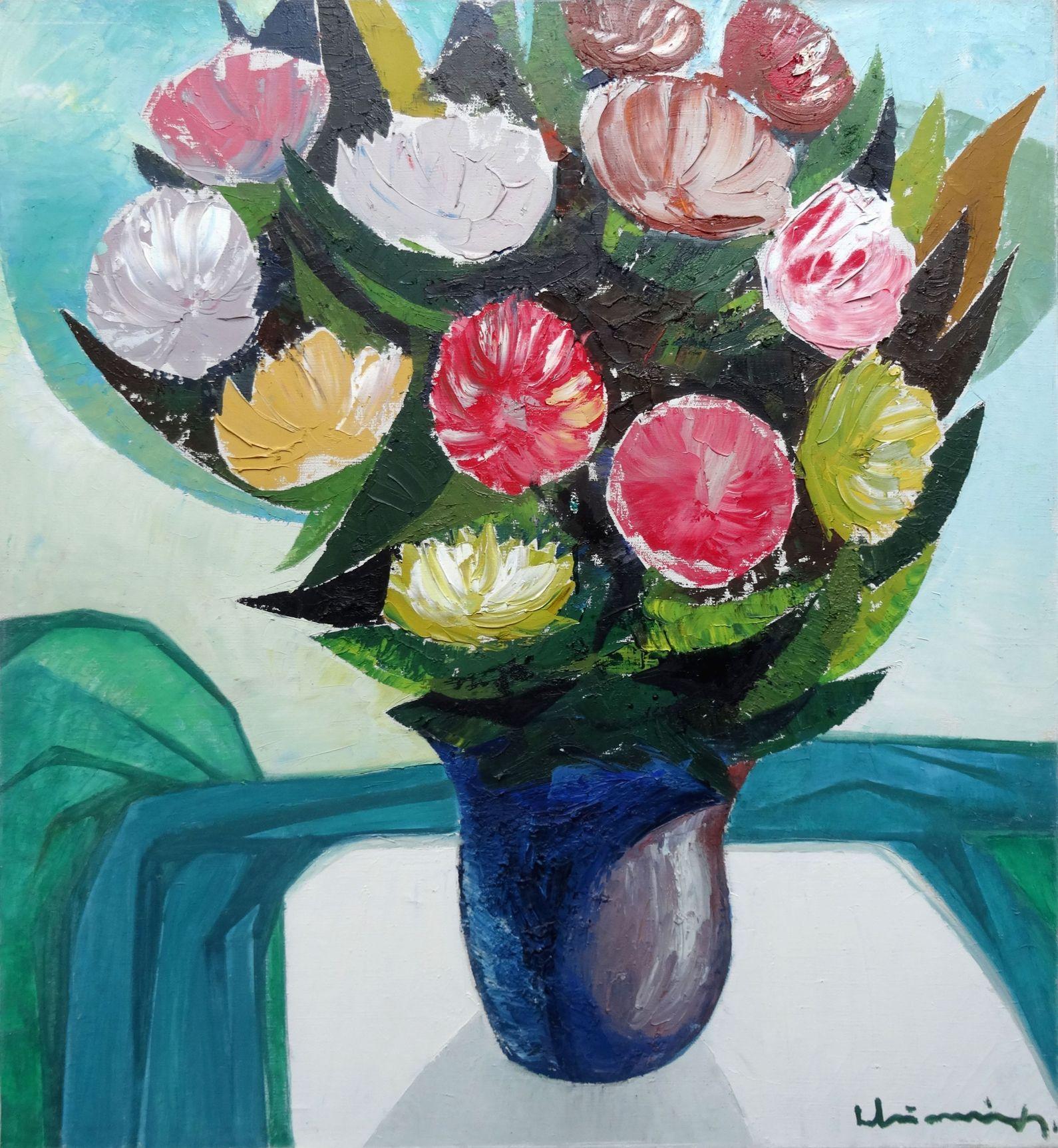 Flowers. 1979. Oil on canvas, 100x92 cm
