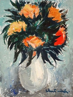 Flores. 1995, cartón, óleo, 50x38 cm