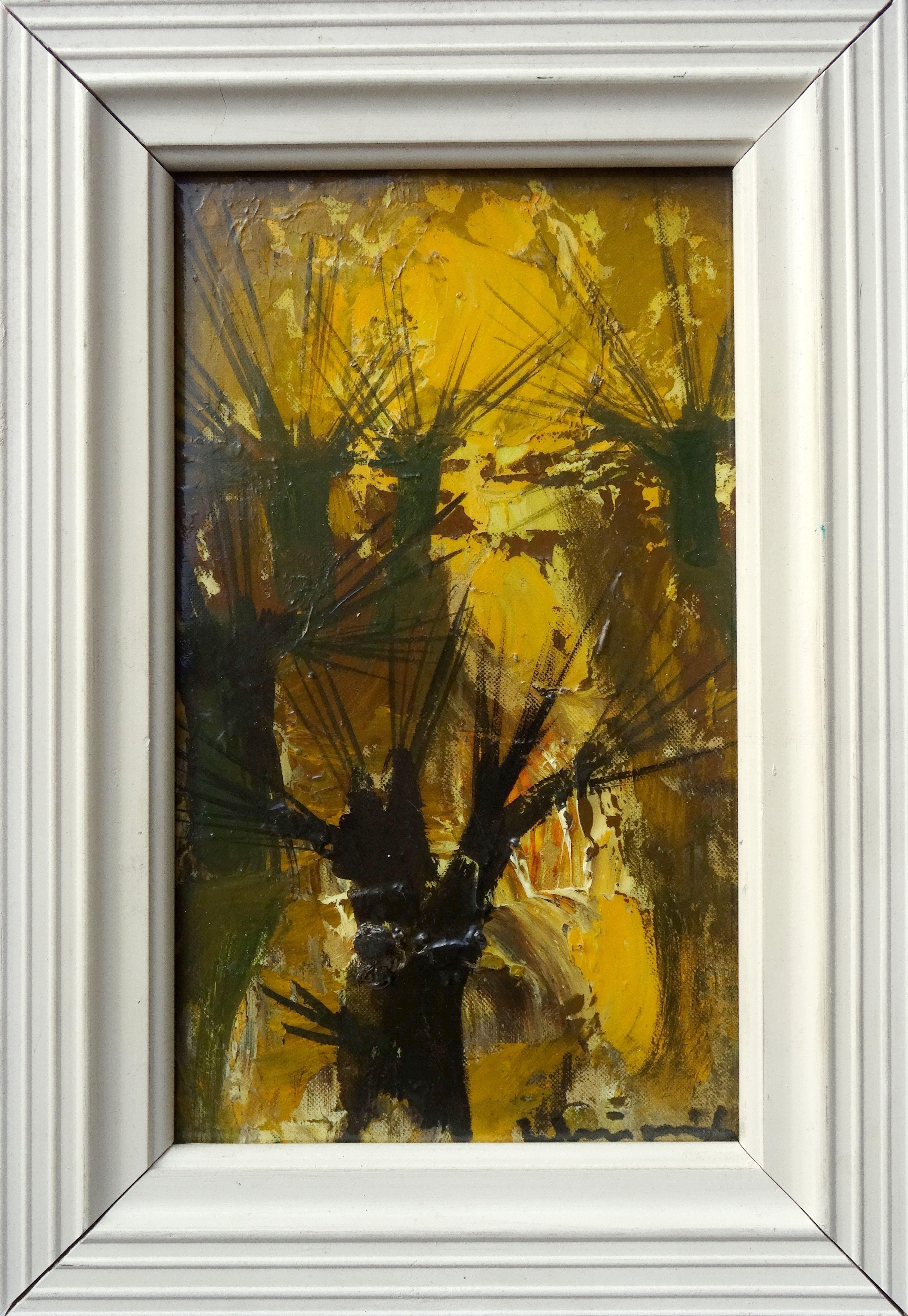 Reflektion. 1999, Karton, Öl, 20,5x12 cm – Painting von Laimdots Murnieks