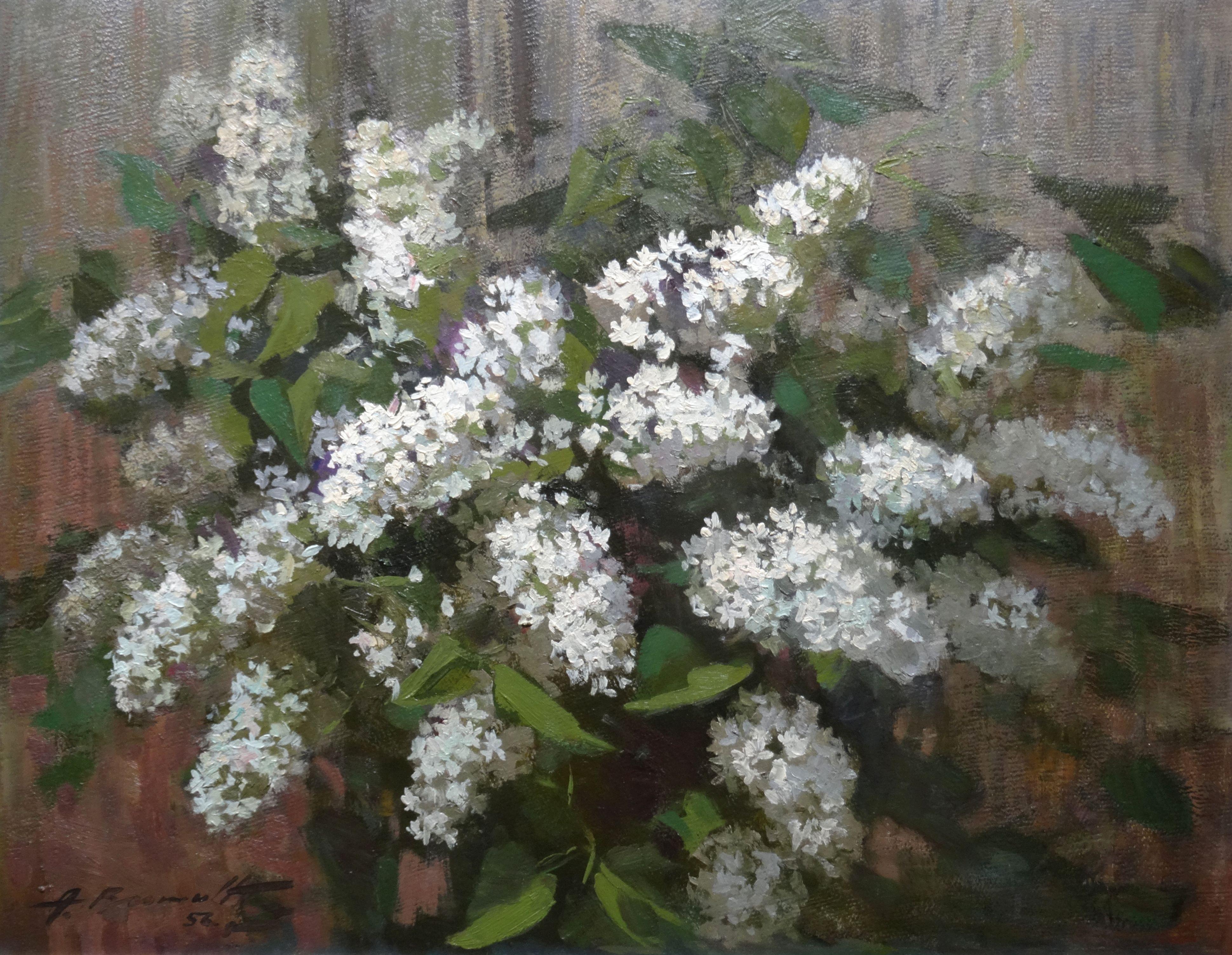 White lilac. 1956. Oil on cardboard, 65x83 cm