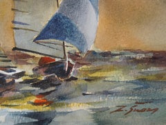 Sails I, 2020. Paper, watercolor, 24 x 18, 5 cm