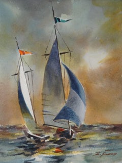 Sails I, 2020. Paper, watercolor, 24 x 18, 5 cm