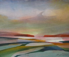 Fields, 2020. Paper, watercolor, 31 x 37, 5 cm