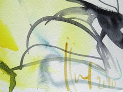 Yellow flowers at Tuileries garden. 2010. Watercolor on paper, 24x50 cm