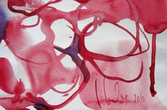 Pink Flowers at Luxembourg Garden Paris. 2010. Watercolor on paper, 38x50 cm