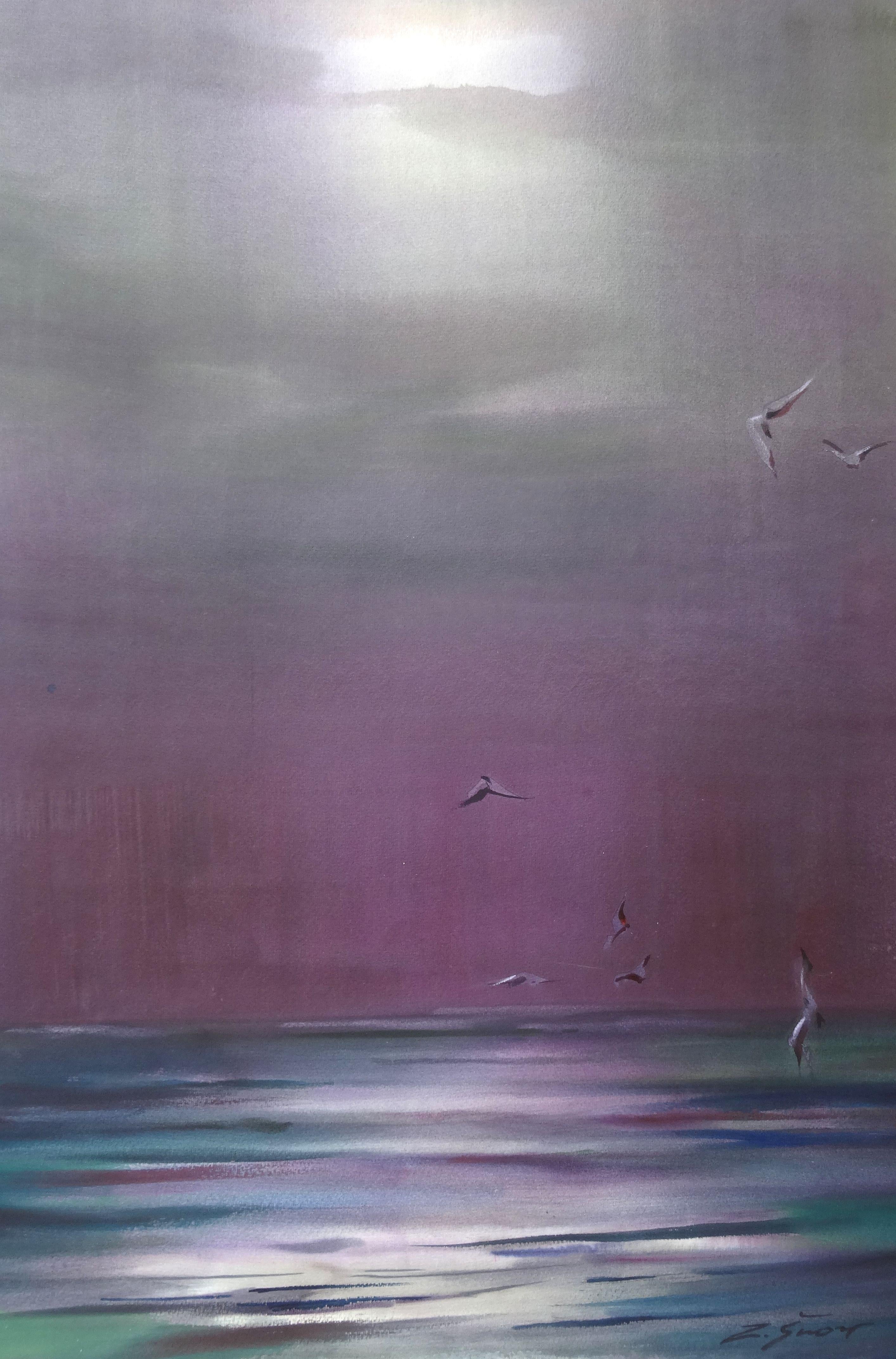 Antes de la lluvia. 2019. Acuarela, papel, 87 x 58 cm