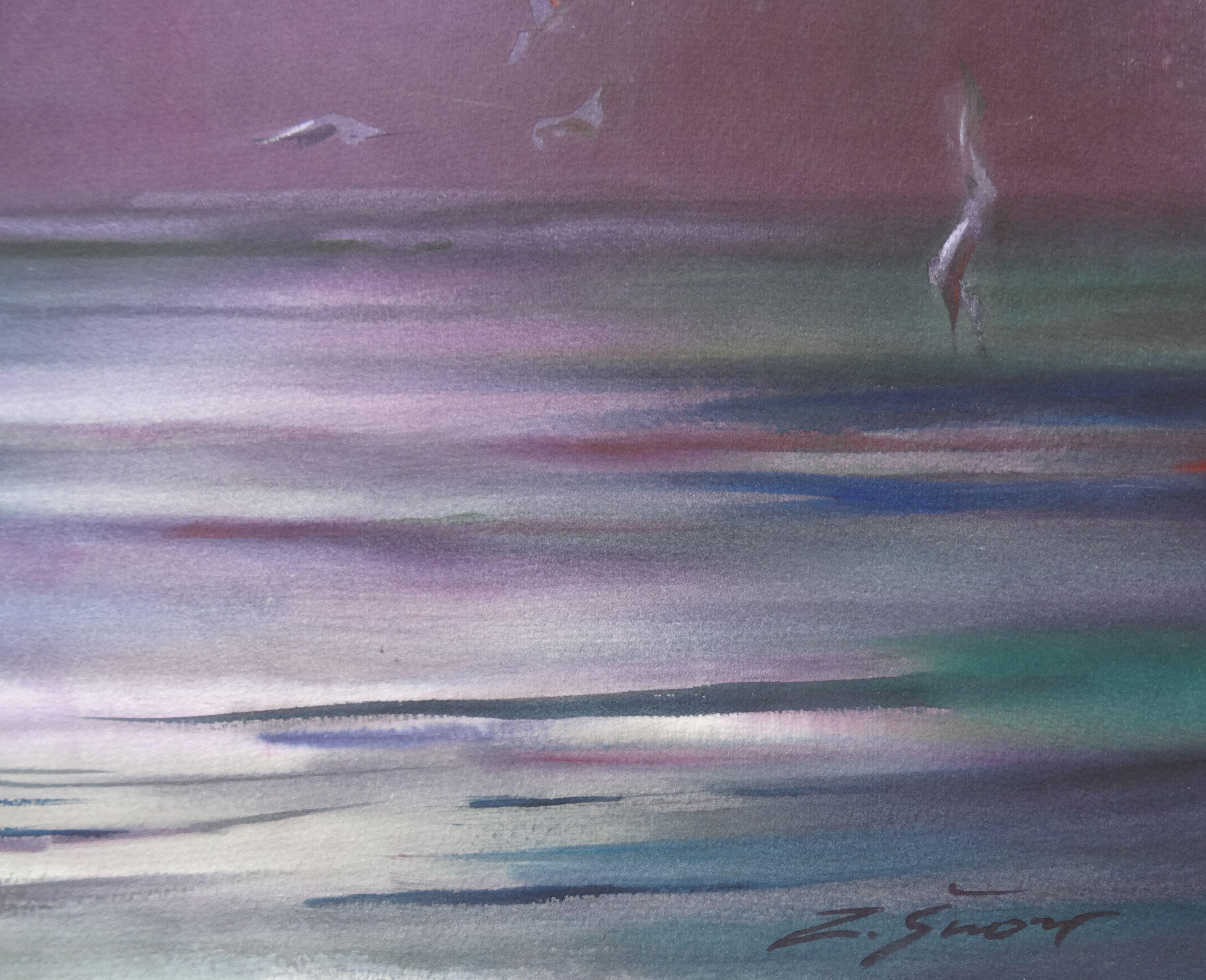 Avant la pluie. 2019. Aquarelle, papier, 87 x 58 cm - Réalisme Painting par Zigmunds Snore 