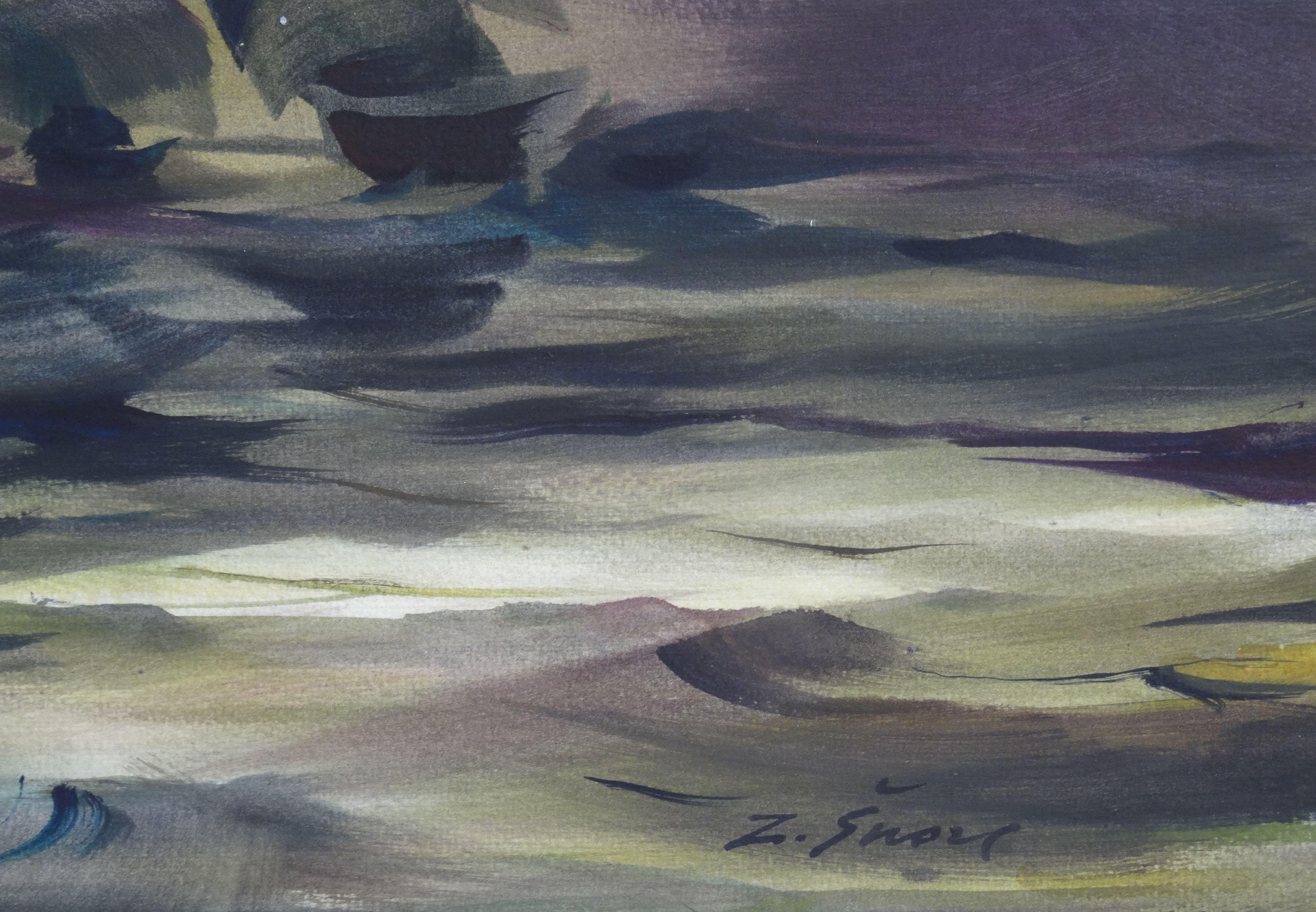 Great grandfather at sea II. Watercolor, paper, 67 x 95, 5 cm - Art by Zigmunds Snore 