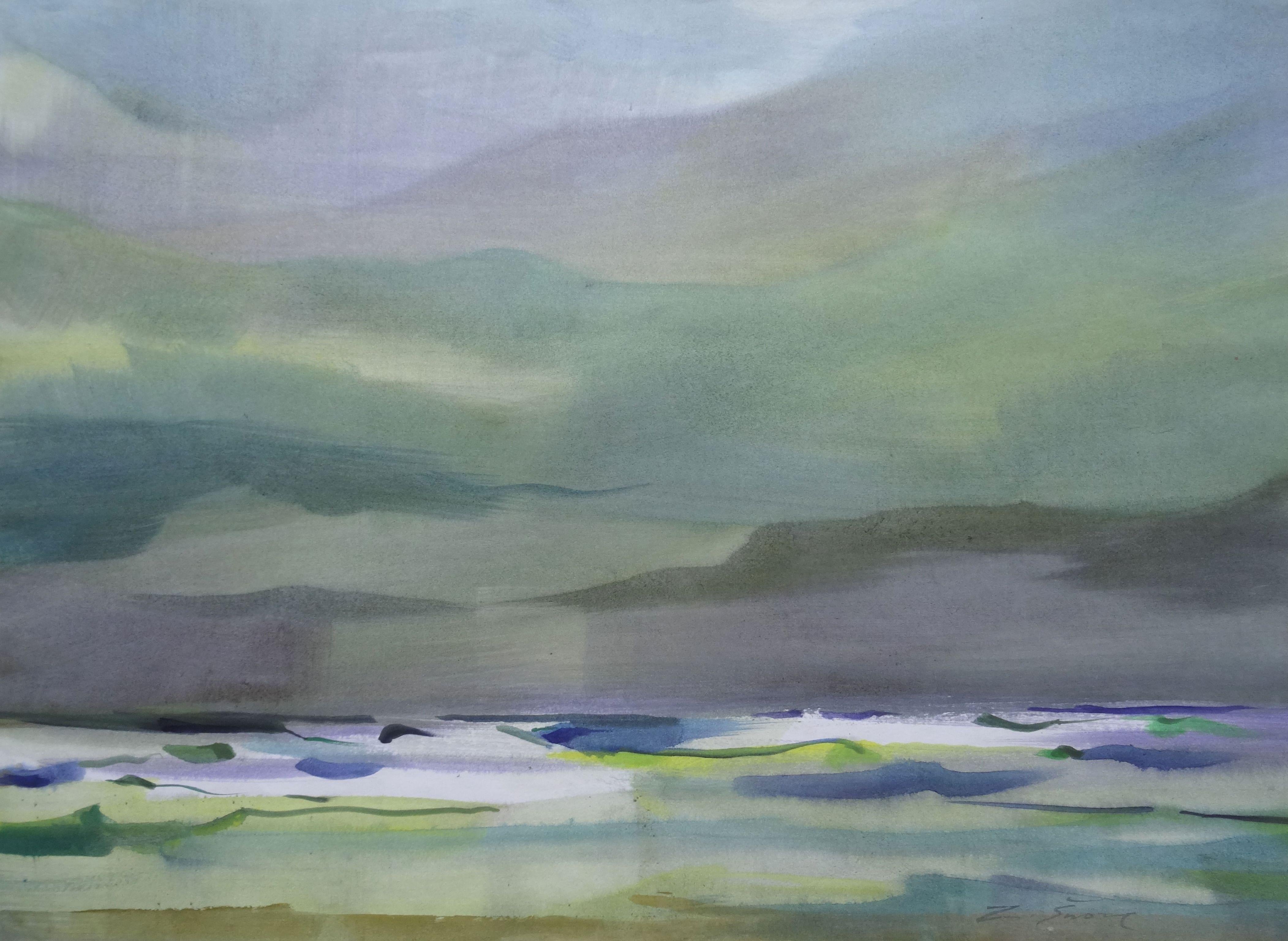 At the sea. 2020, Watercolor, paper, 62,5 x 85 cm