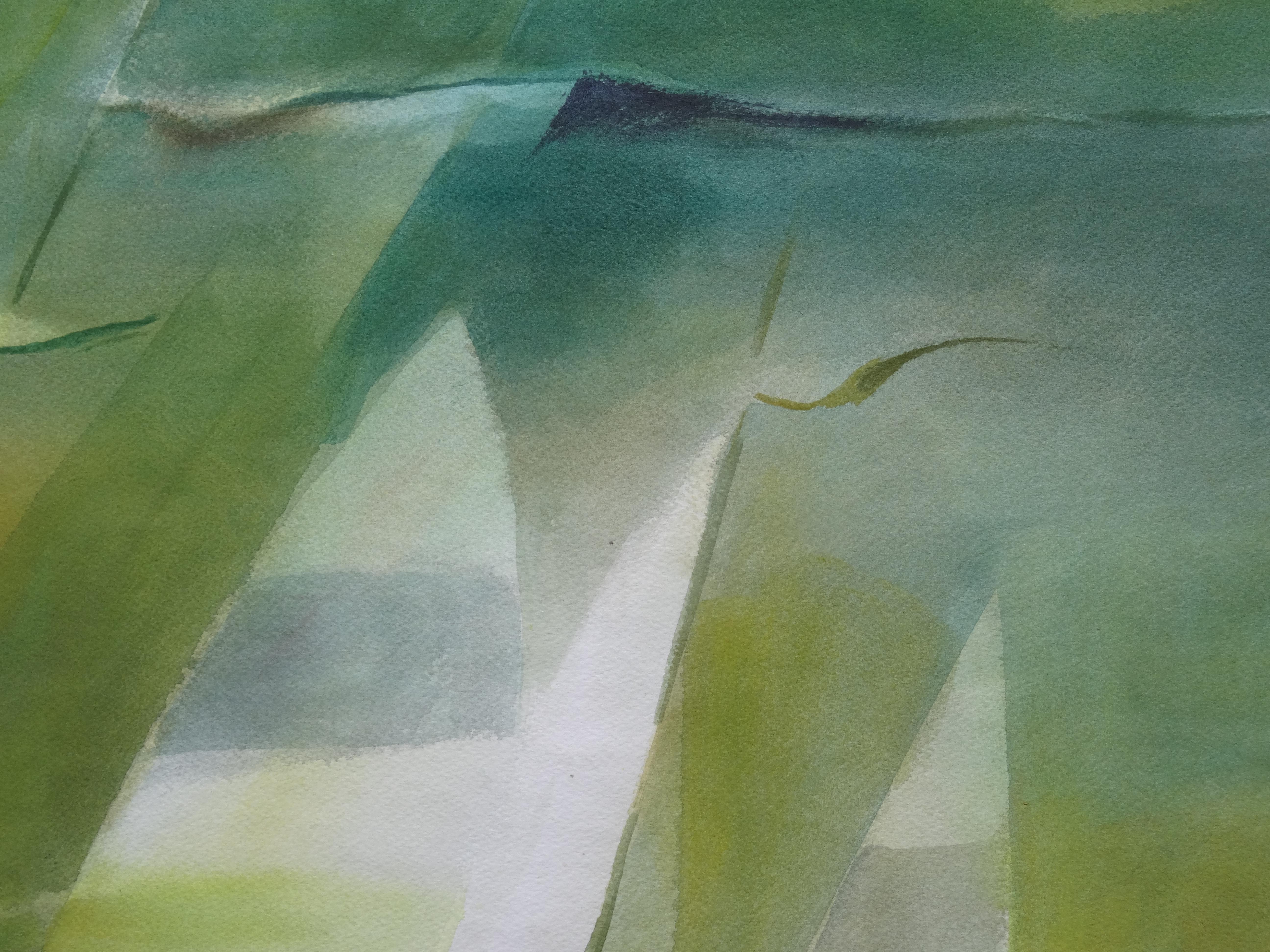 Regatta. 2019. Aquarell, Papier, 69,5 x 97 cm (Grau), Landscape Painting, von Zigmunds Snore 