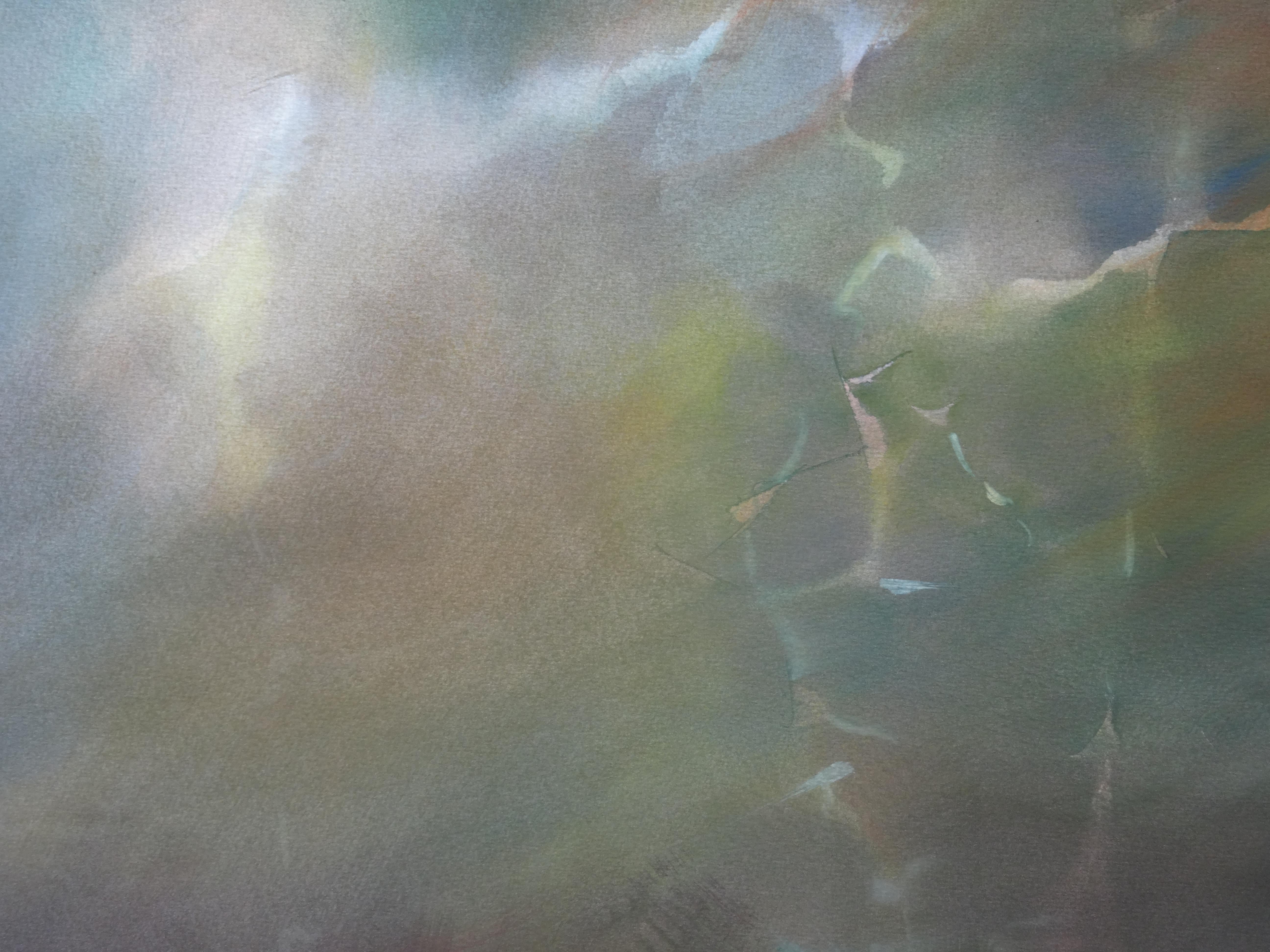 Nach dem Sturm. 2020. Aquarell, Papier, 70 x 96 cm (Grau), Landscape Painting, von Zigmunds Snore 