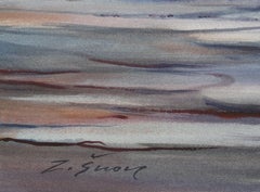 Soirée en mer. 2020. Aquarelle, papier, 46,5 x 67,5 cm