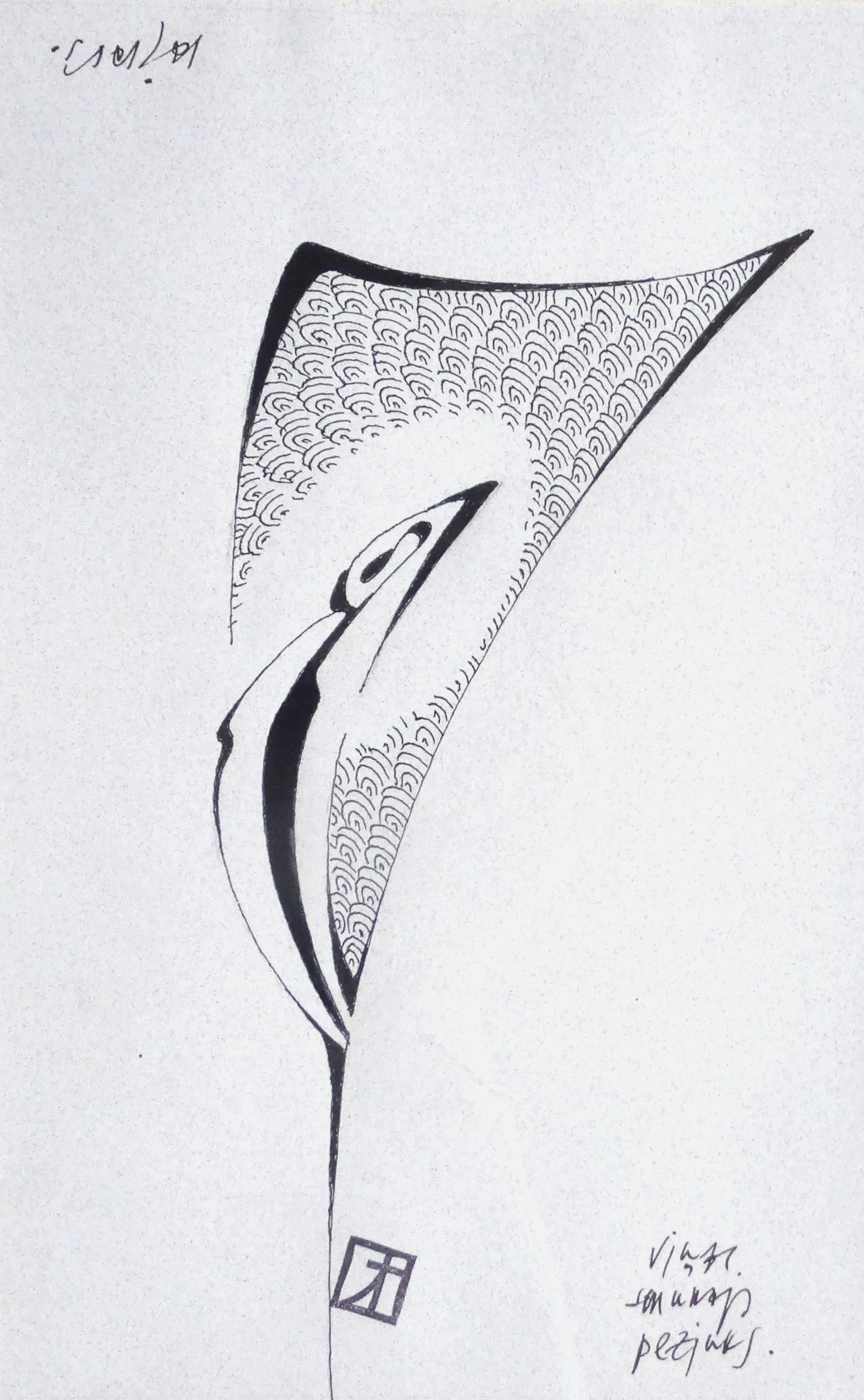 Her beautiful vagina. 2009, ink on paper, 26x17 cm