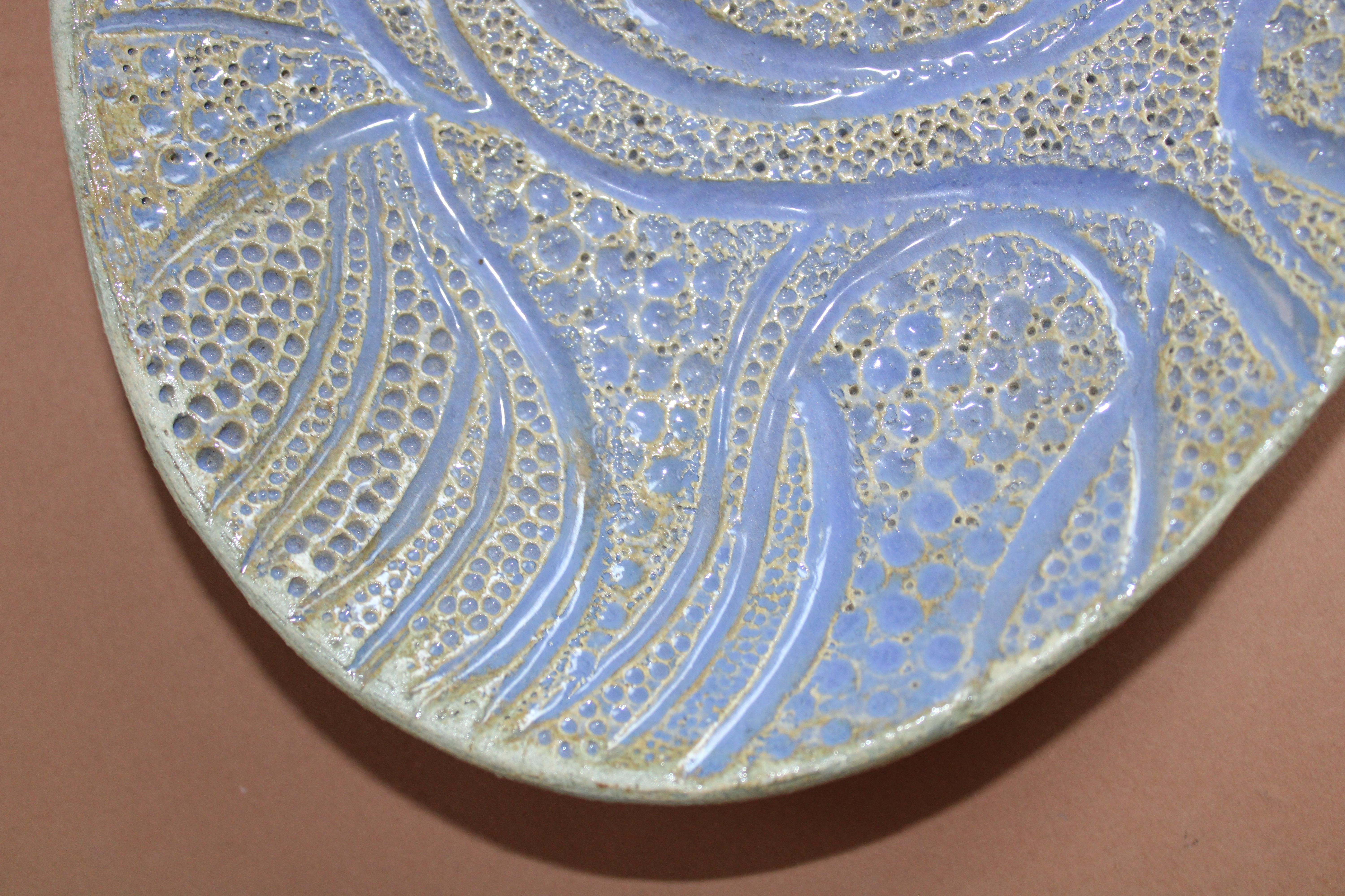 Cuenco oval con motivo de árbol. 2013, loza de piedra, 3, 5x26x18, 5 cm en venta 2