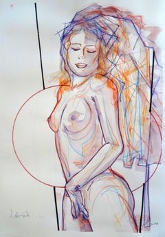 Good morning. Nude drawing. 2021. Paper, mixed media, 70x48 cm