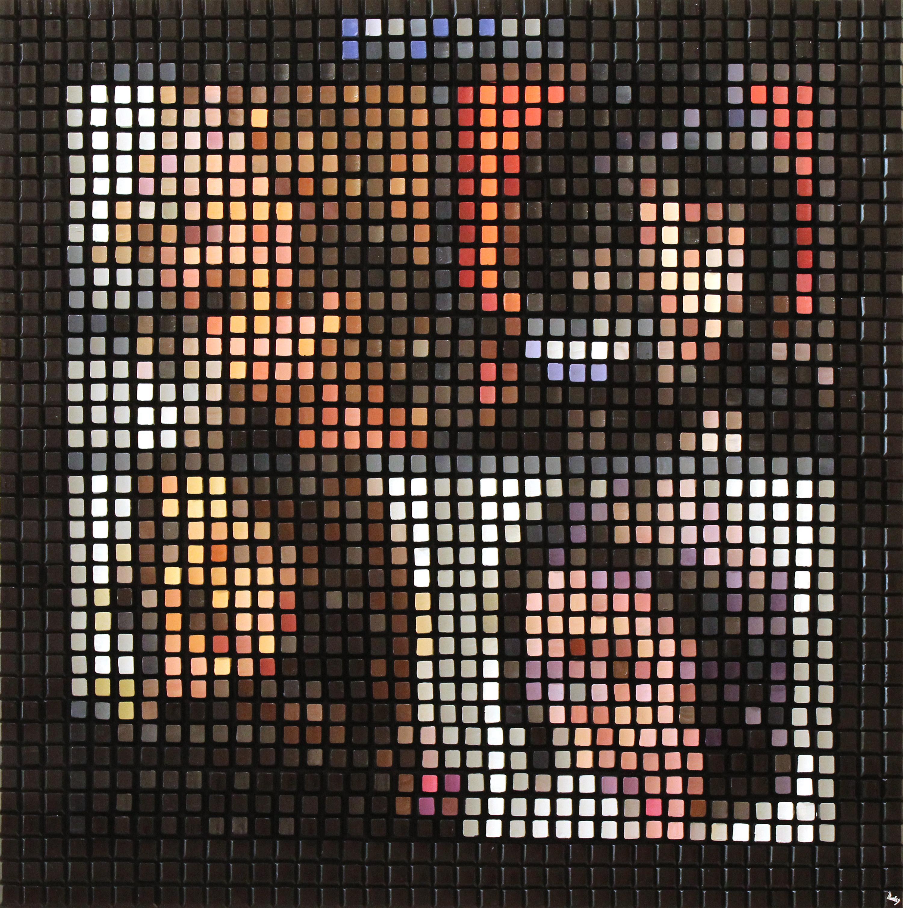 Pixel Remaster Series: The Beatles, Acrylic and Keyboard Keys on Panel - Mixed Media Art by Georges Monfils
