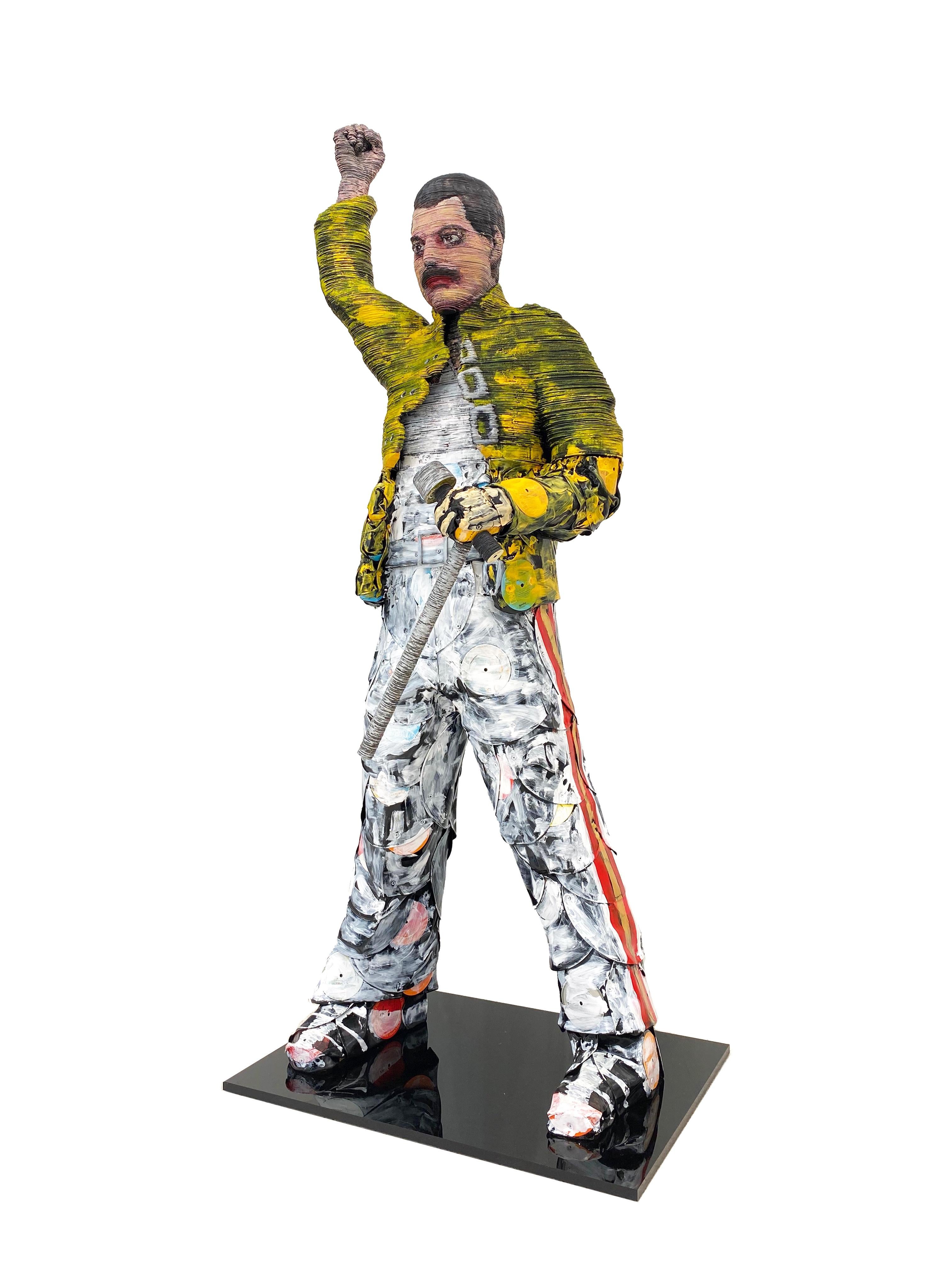 Freddie Mercury, Vinyl-Records  – Mixed Media Art von Georges Monfils
