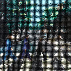 Pixel Remaster Series: Crossing Abbey Road, Acrylic and Keyboard Keys on Panel